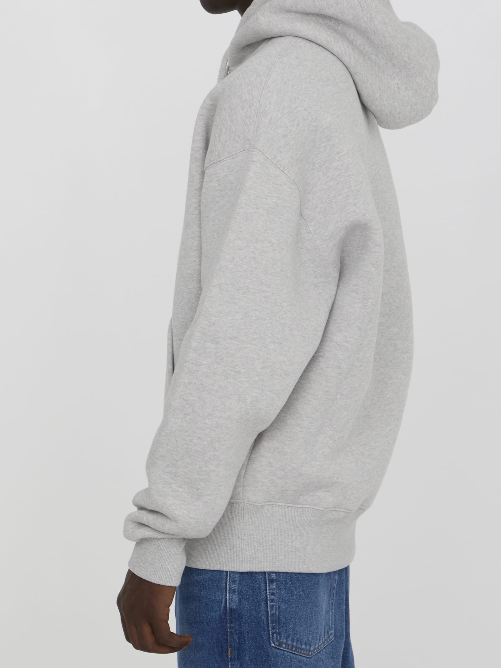 Shop Ami Alexandre Mattiussi Ami De Coeur Hoodie In Grey