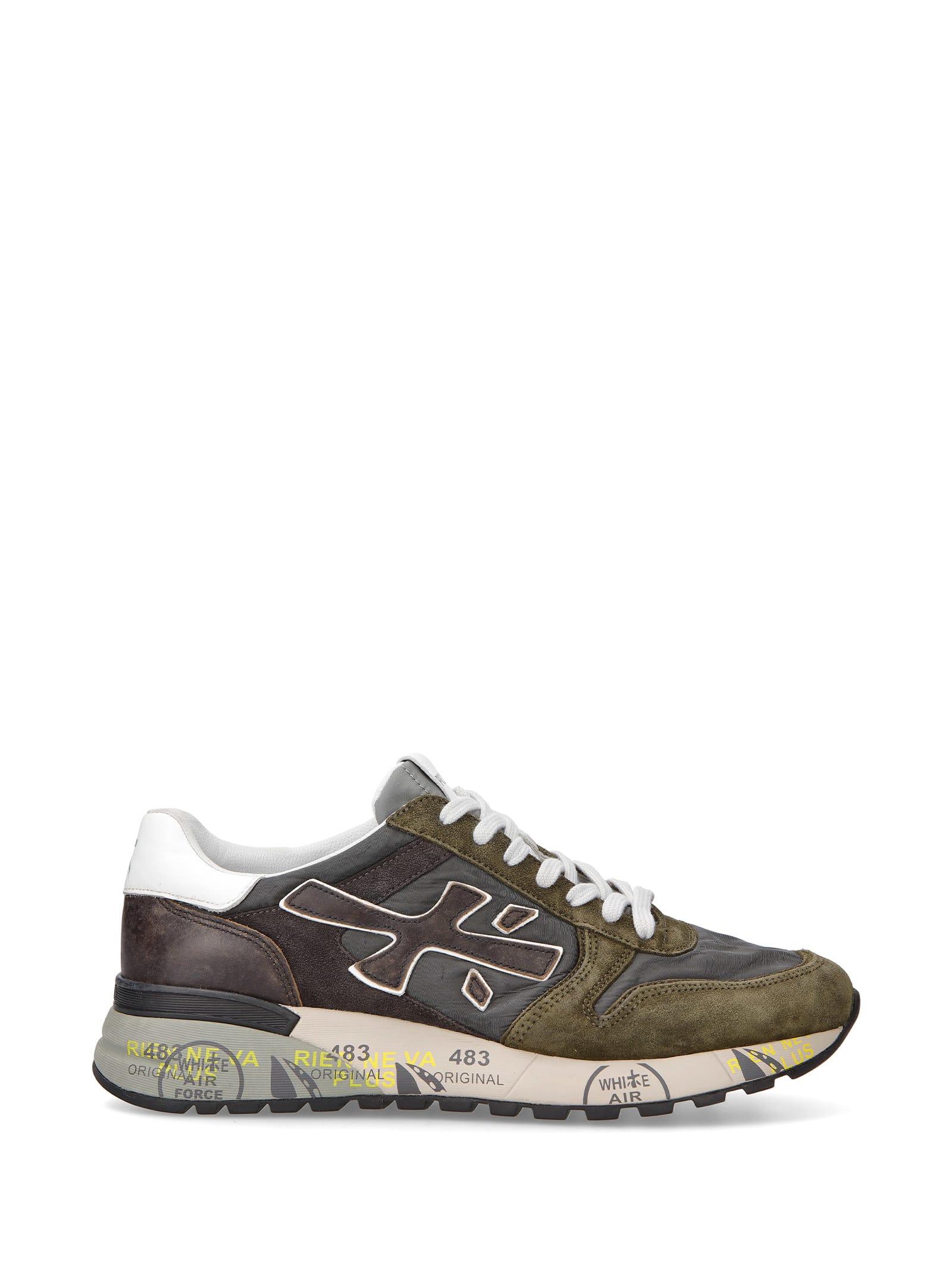 White Premiata Sneaker Mick 6417 Military Men In Brown