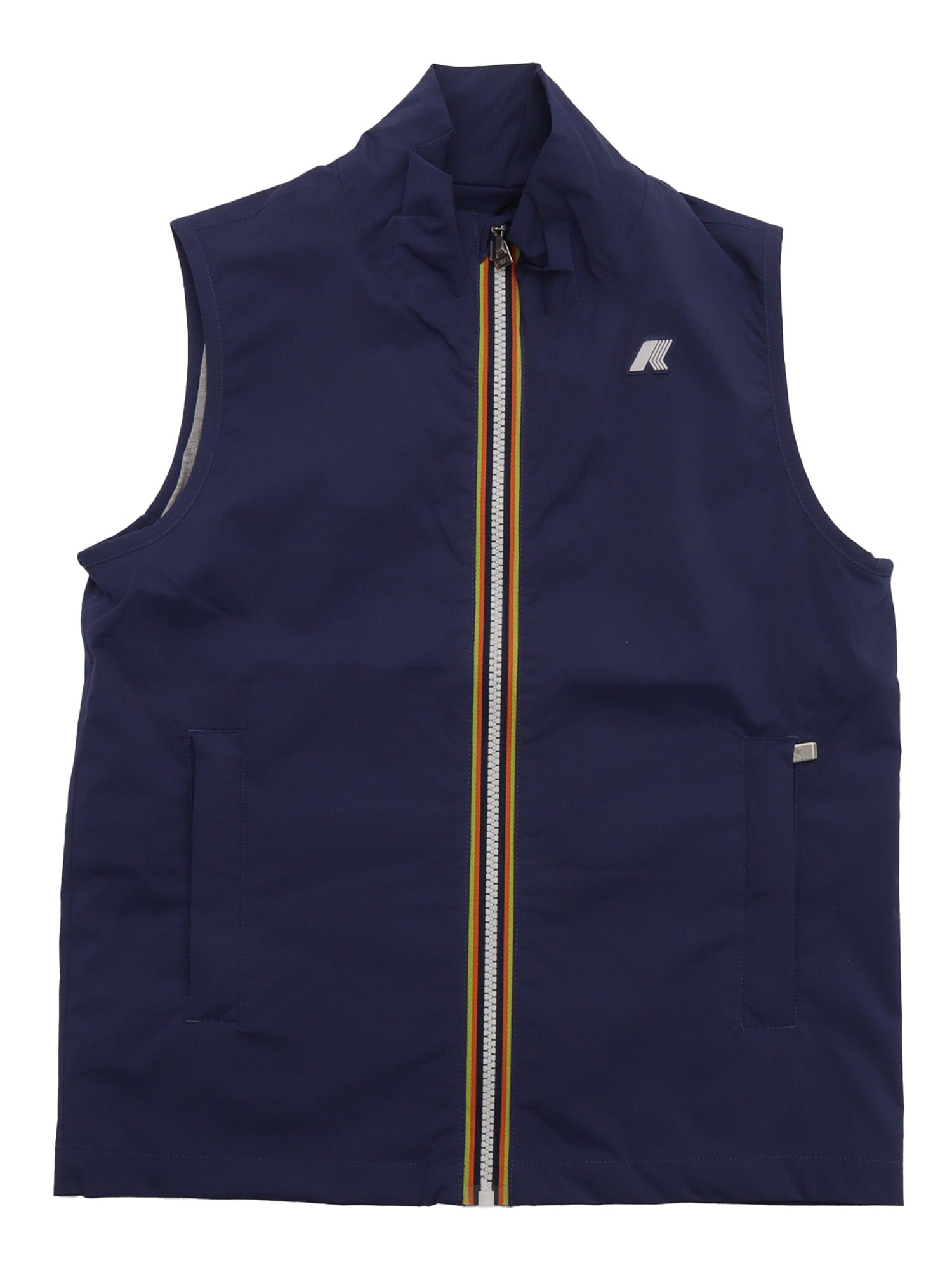 K-way P. Valen Stretch Nylon Jersey Waistcoat In Blue