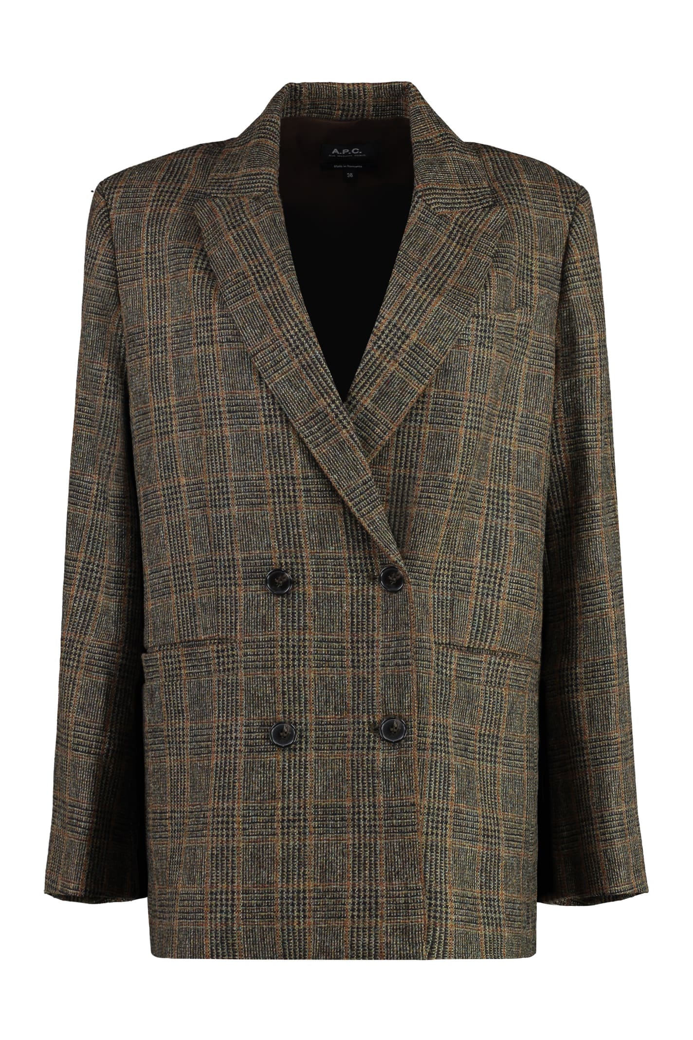 Shop Apc Lucy Prince Of Wales Checked Jacket In Brown