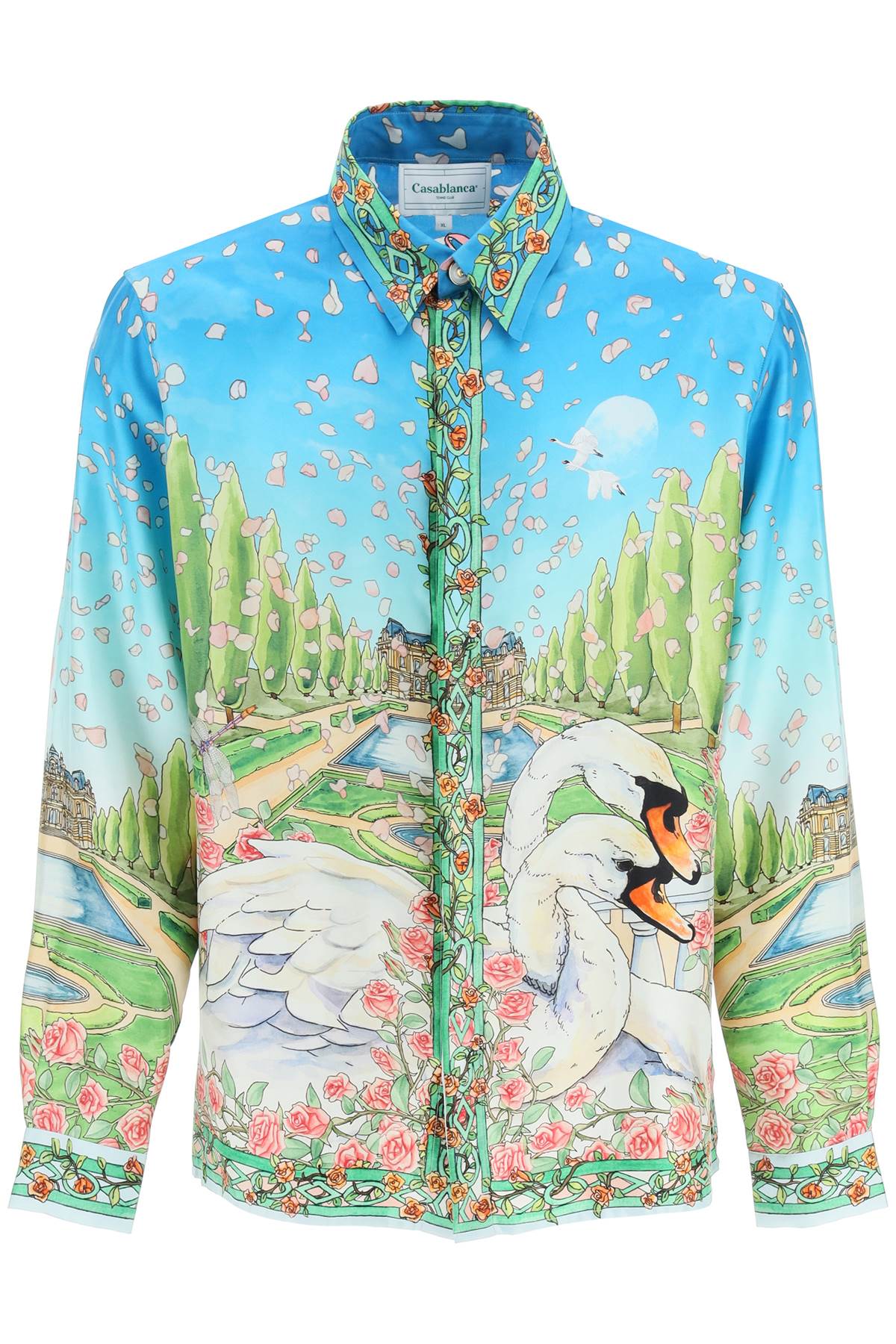 Casablanca Lamour En Fleur Printed Silk Shirt