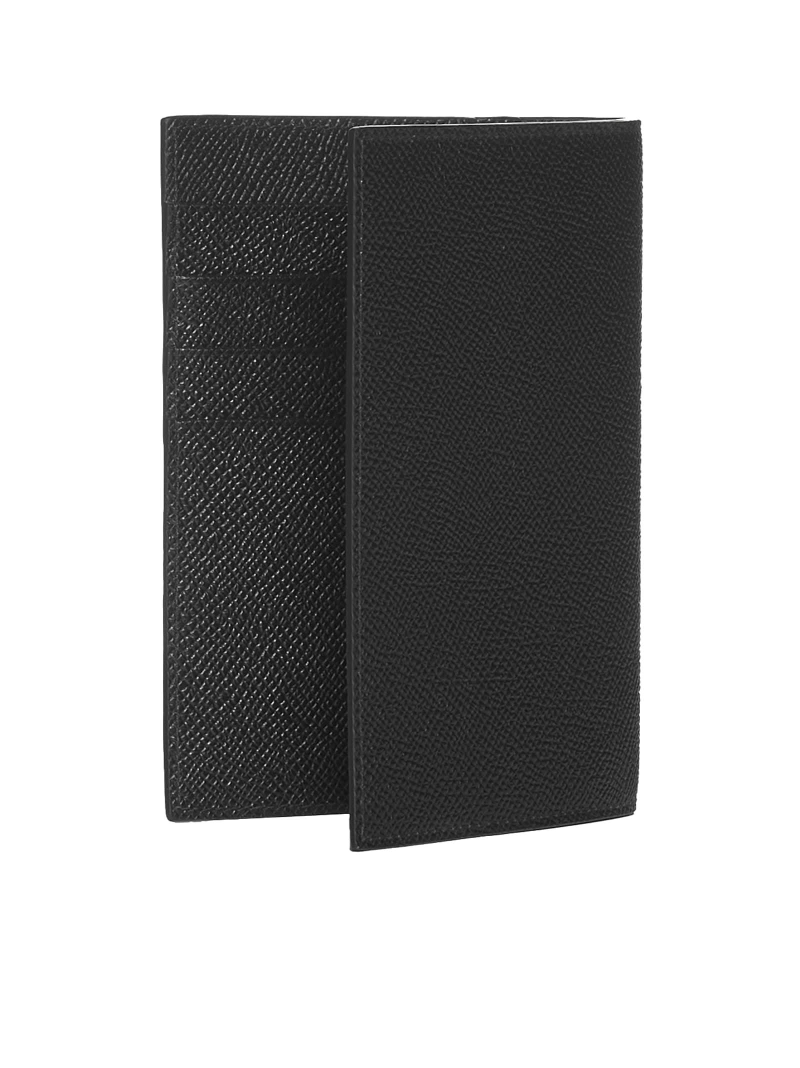 Dolce & Gabbana Logo Plaque Leather Passport Holder In Black