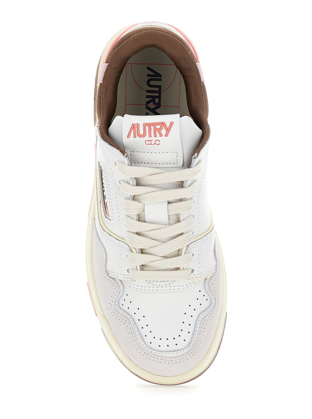 Shop Autry Multicolor Low Top Sneakers With Logo Patch In Leather Woman In White