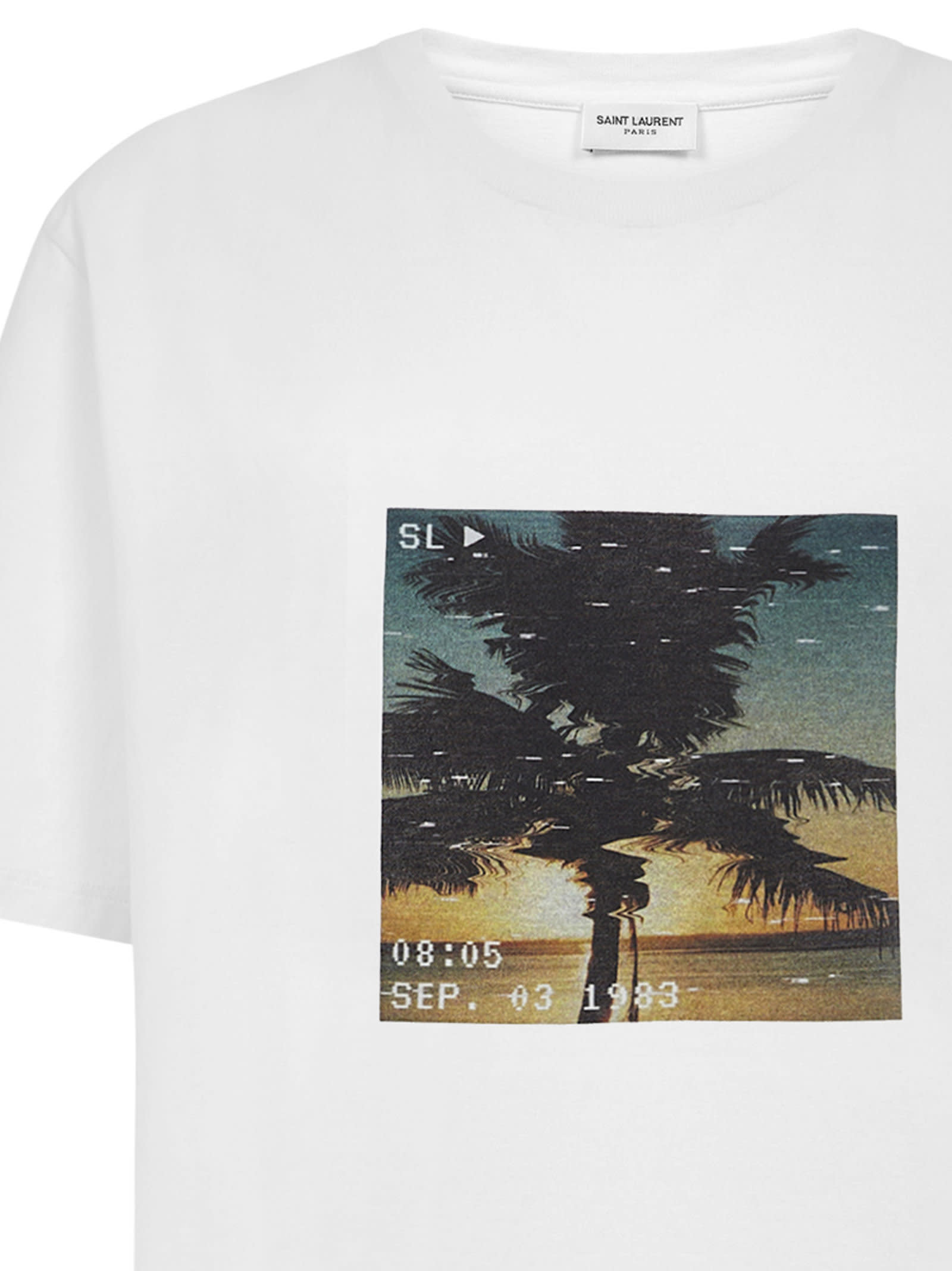Saint Laurent Vhs Sunset T-shirt In White | ModeSens