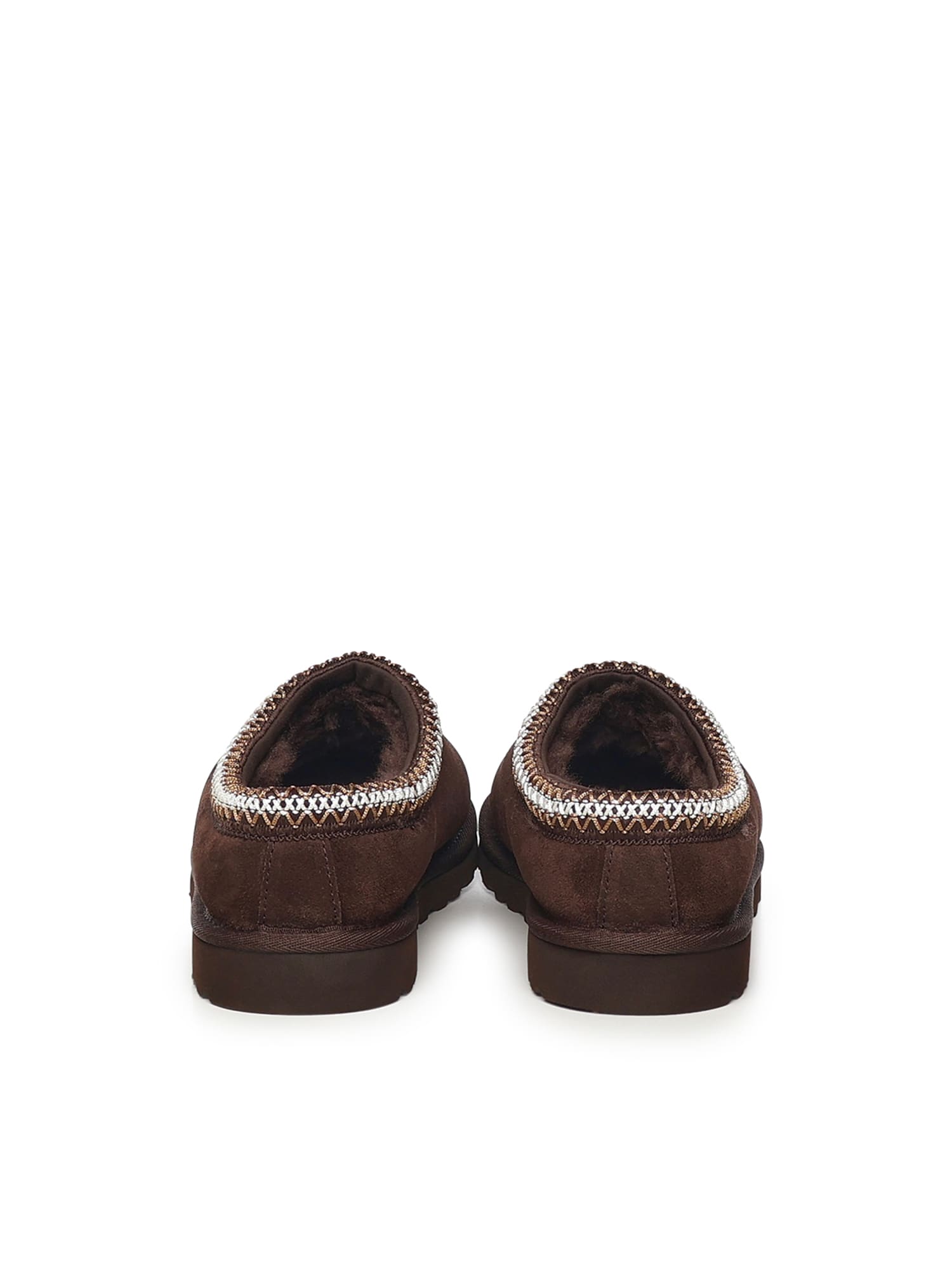 Ugg Suede Leather Slip-on Slipper With Plush Interior In Brown