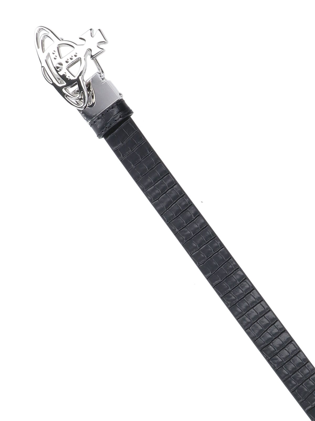 Vivienne Westwood Small Line Orb Buckle Belt In Black
