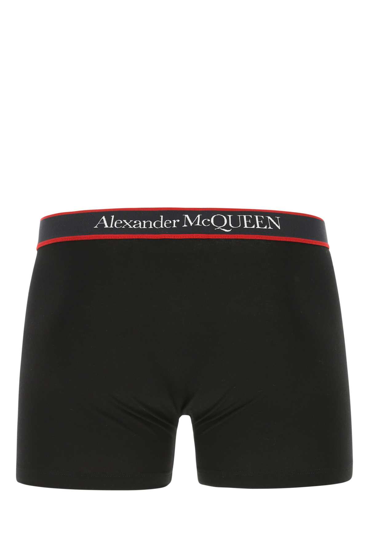 Shop Alexander Mcqueen Black Stretch Cotton Boxer In 1000
