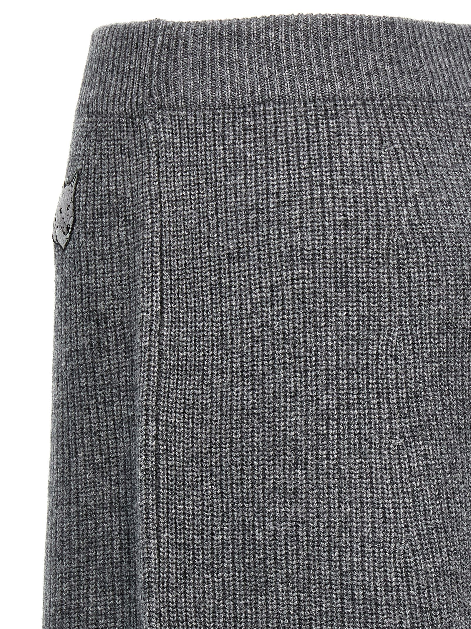 Shop Maison Kitsuné Bold Fox Head Skirt In Gray