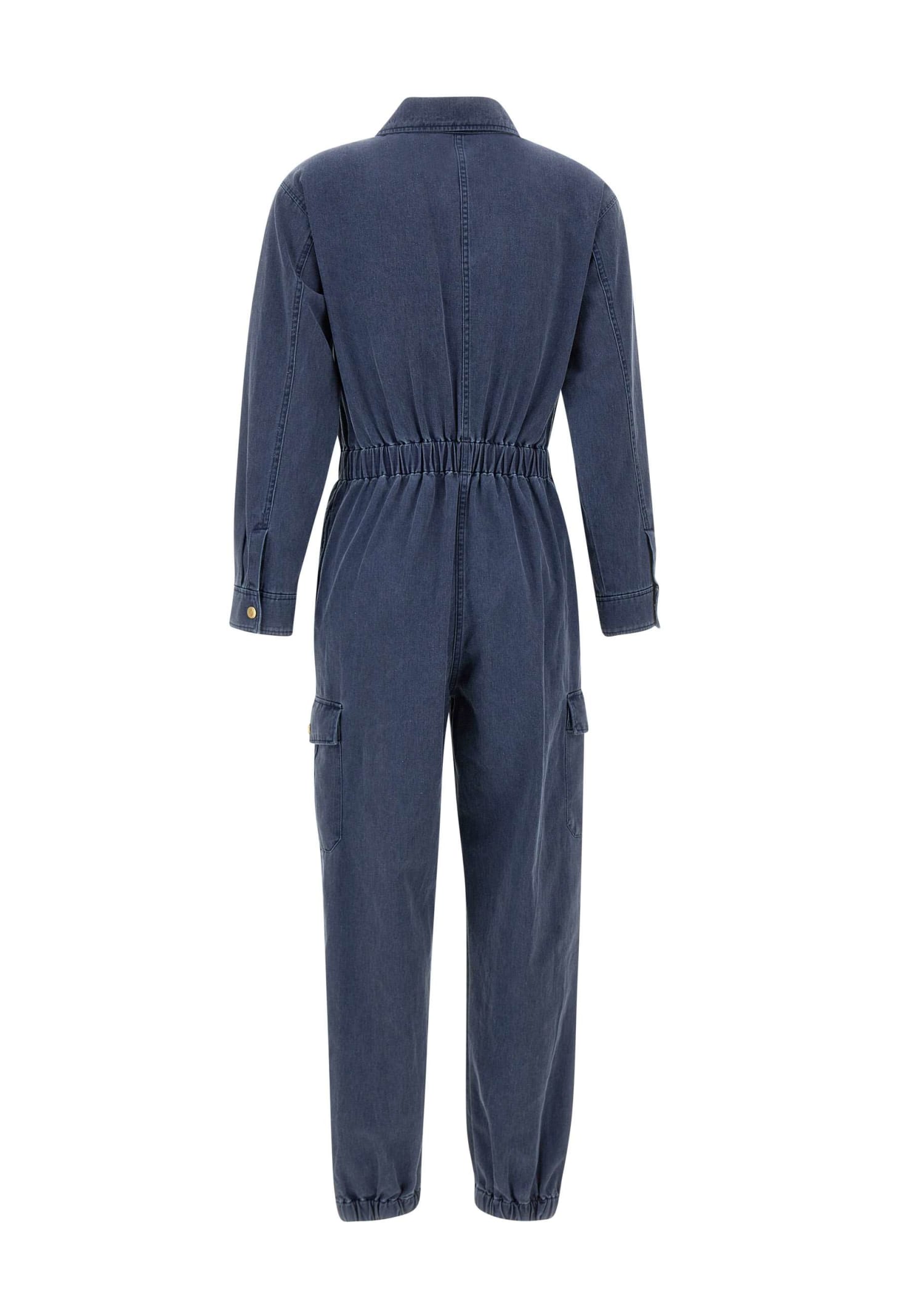 Shop Apc Danica Cotton Jumpsuit In Iaa Blue