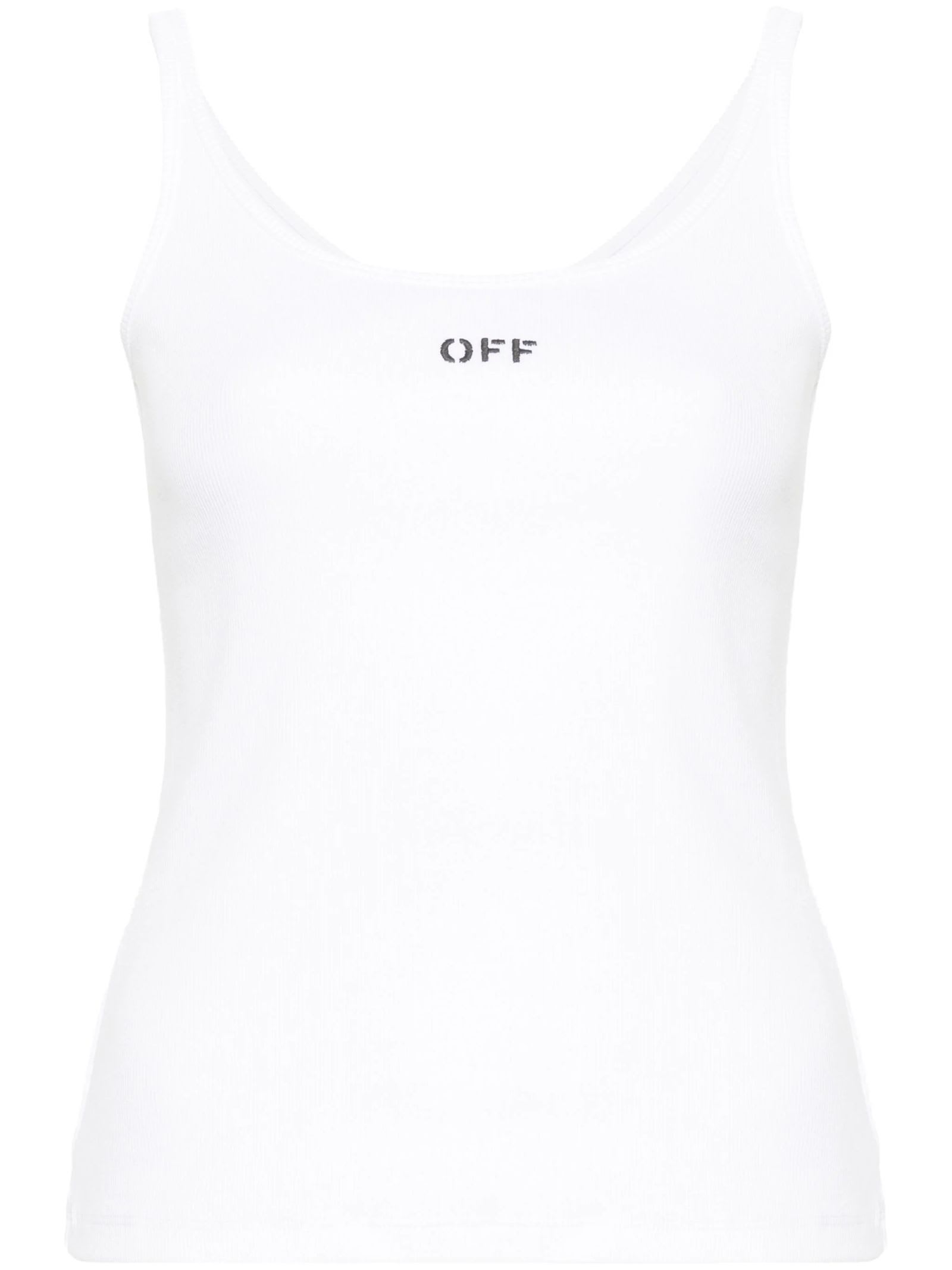Shop Off-white White Stretch-cotton Tank Top