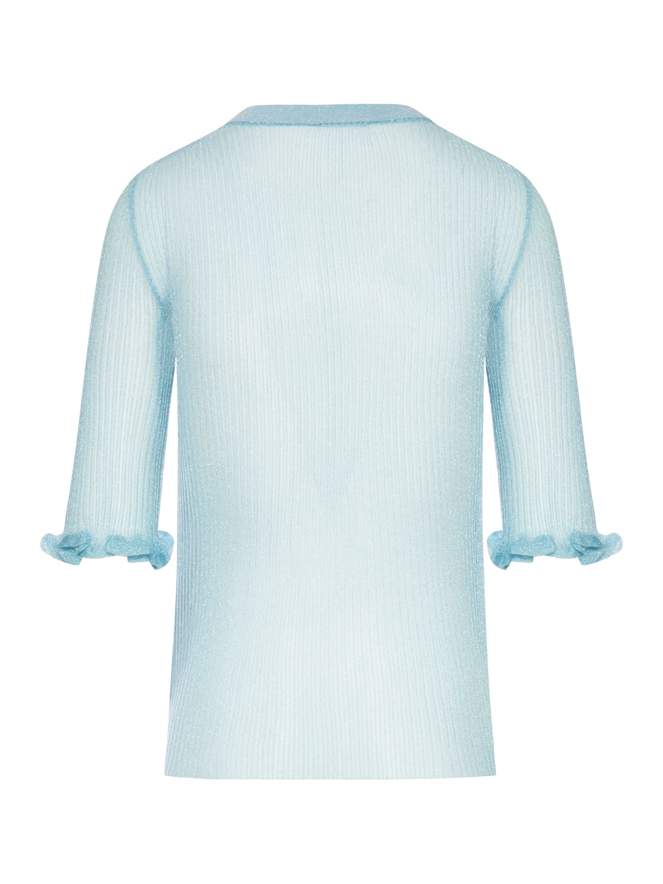 Ganni Sweater Woman Color Gnawed Blue In Multicolour