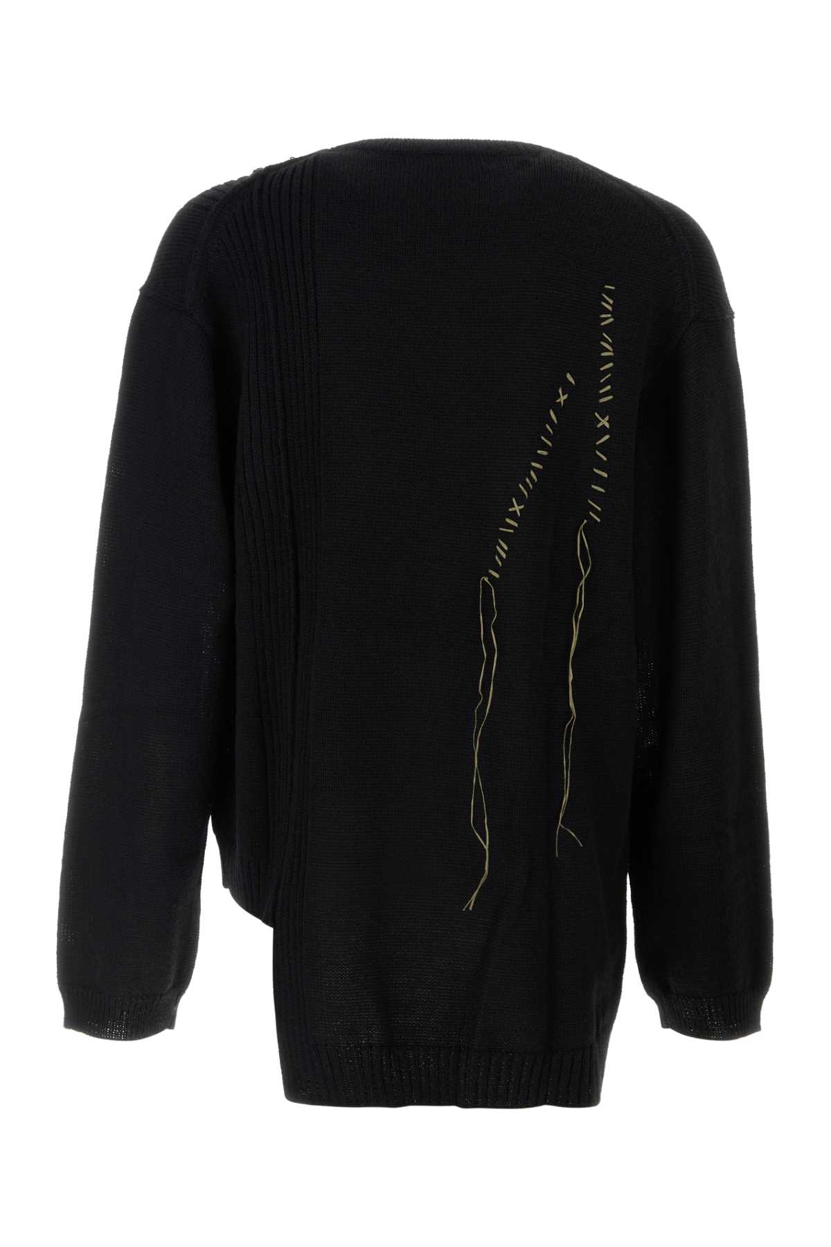Yohji Yamamoto Black Wool Oversize Sweater In Black