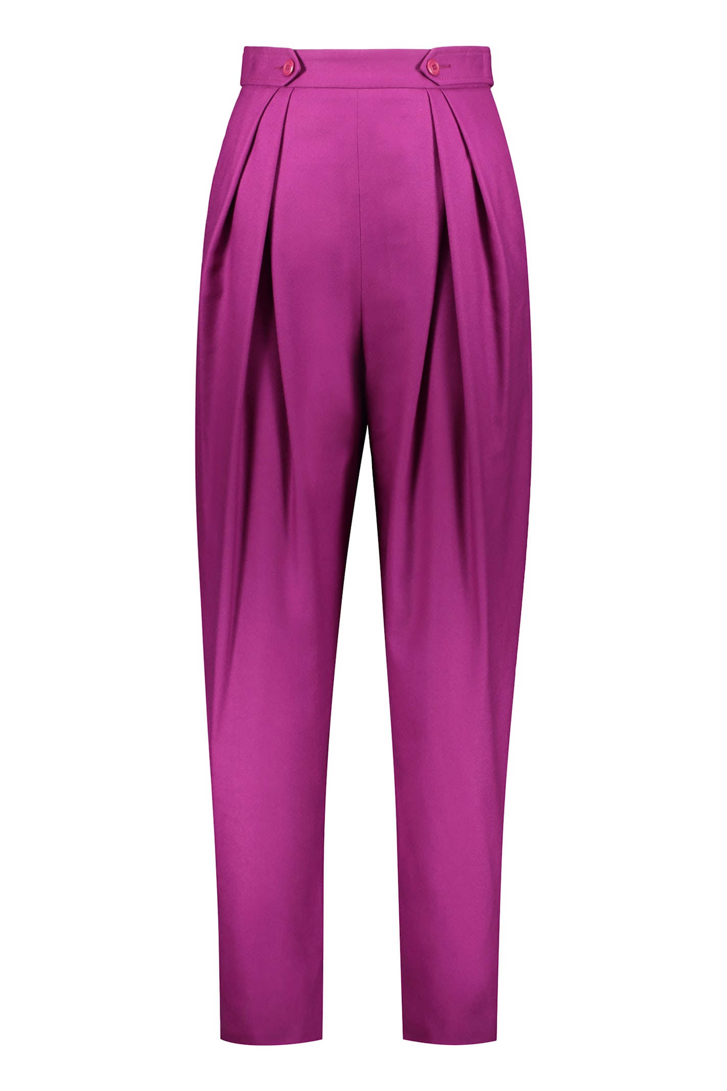 Alberta Ferretti Virgin Wool Trousers In Purple