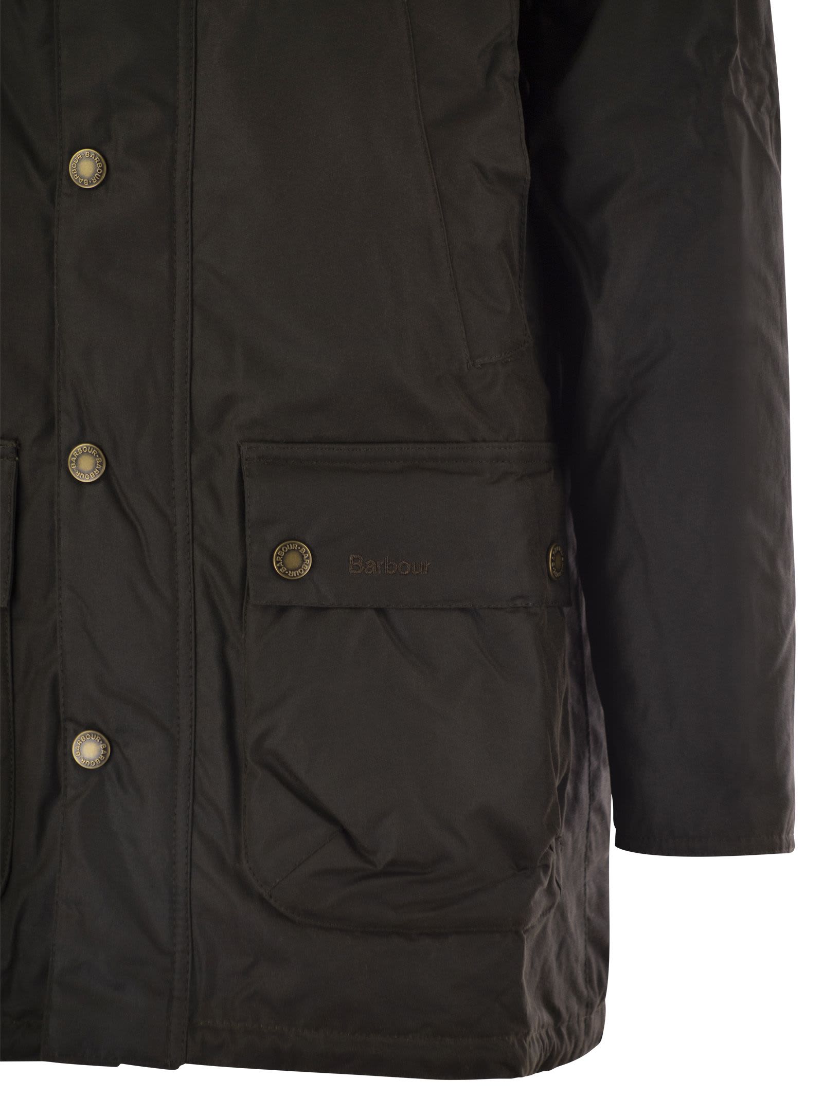 Barbour Bedale Waxed Parka In Brown