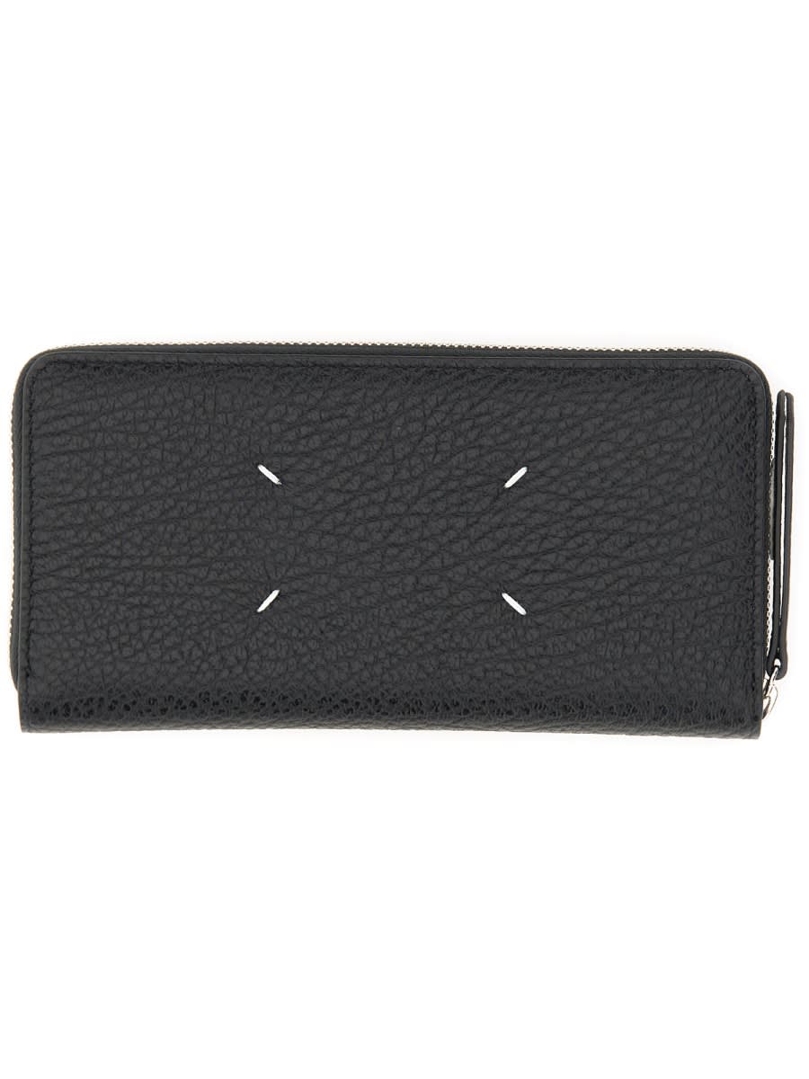 Shop Maison Margiela Leather Wallet In Black