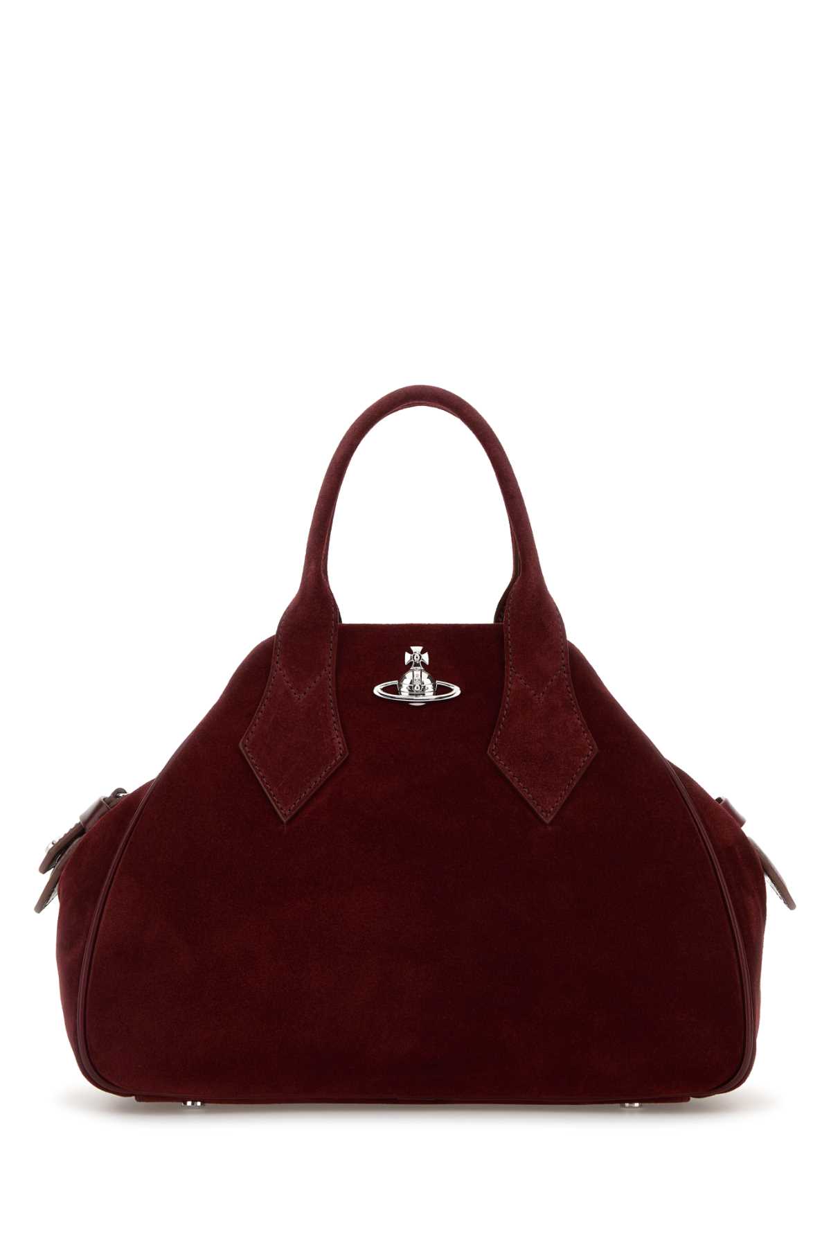 Vivienne Westwood Burgundy Suede Medium Yasmine Handbag In Red