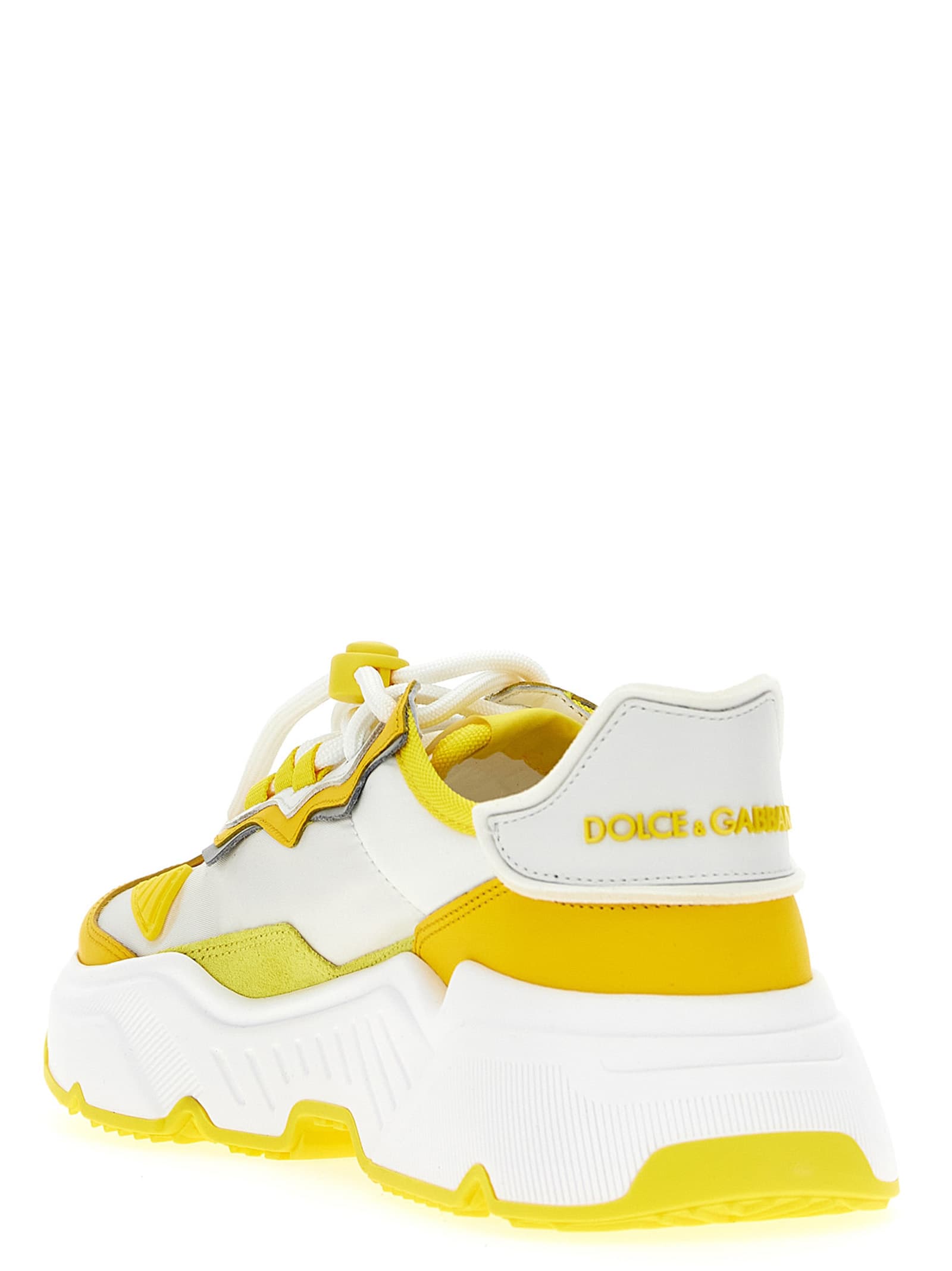 Shop Dolce & Gabbana Daymaster Sneakers In Bianco/giallo