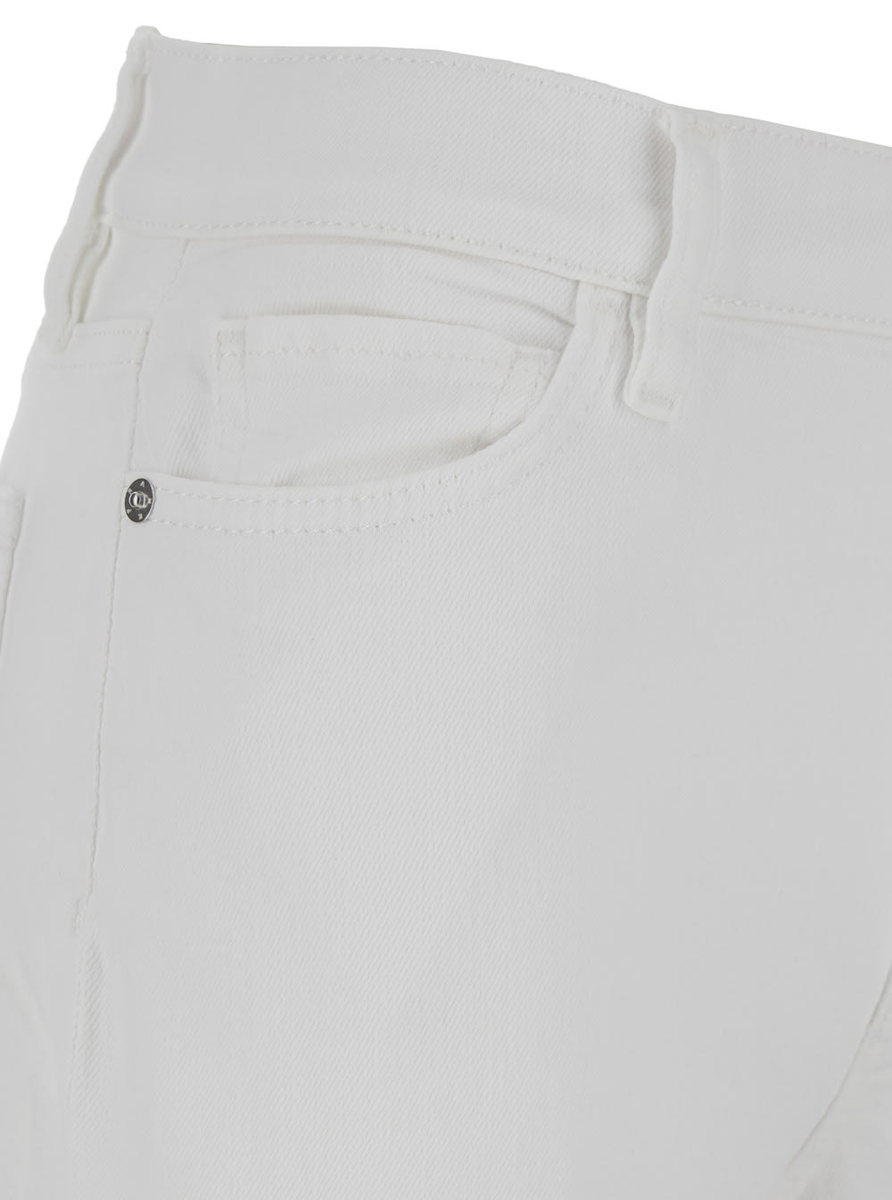 Shop Frame Le Palazzo White Wide Jeans With Branded Button In Denim Woman