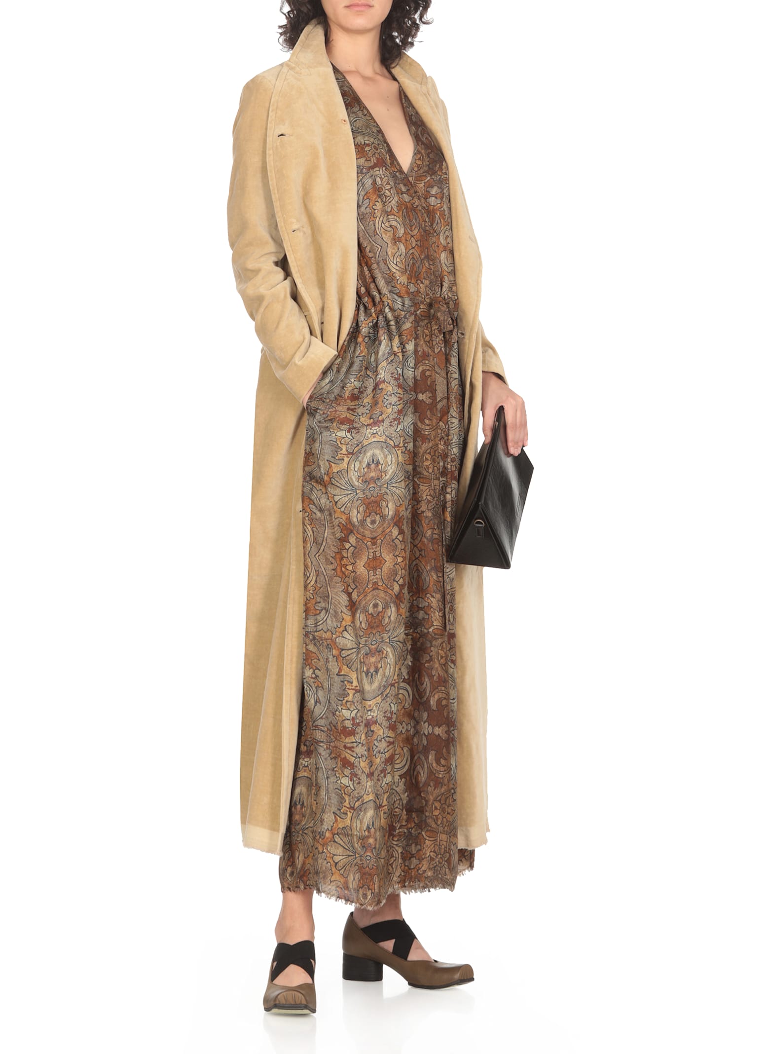 Shop Uma Wang Dress With Floral Pattern In Brown