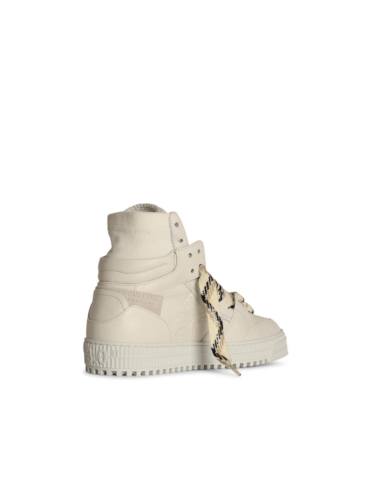 Shop Off-white 3 Off Court White Leather Blend Sneakers