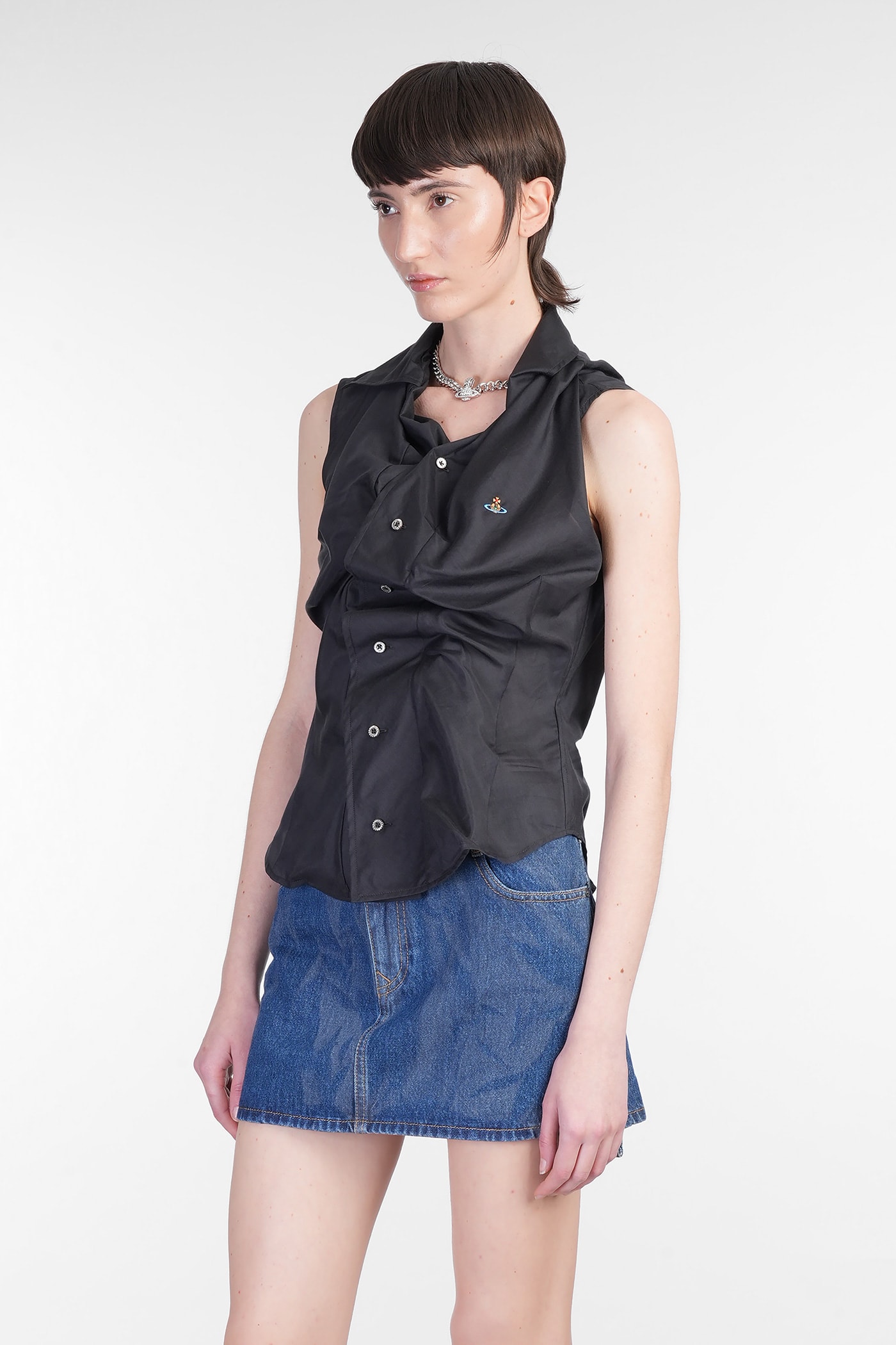 Vivienne Westwood Women Short Sleeves Drunken Shirt