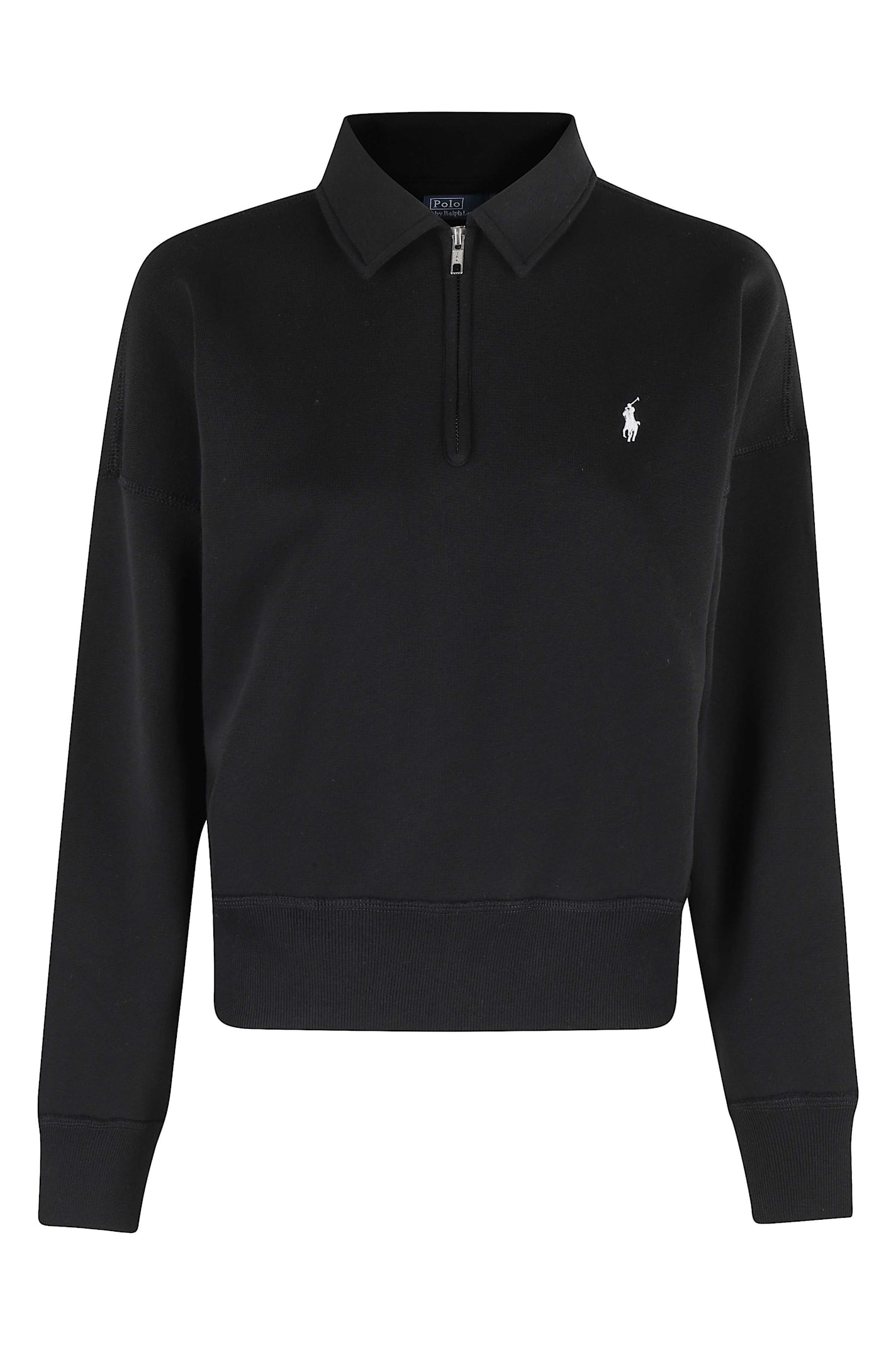 Polo Ralph Lauren Knit Half Zip Sweatshirt In Black