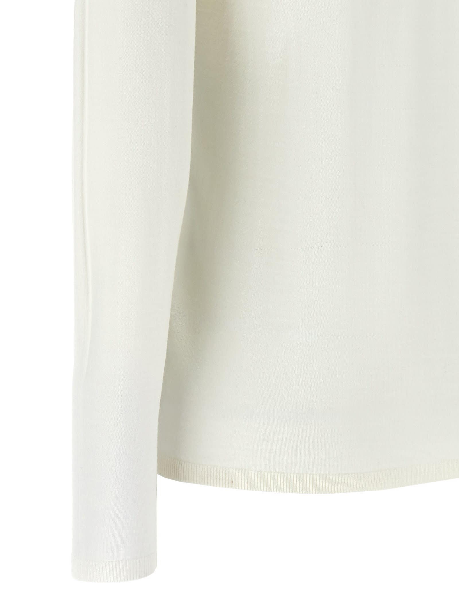Max Mara White Canard Turtleneck In White