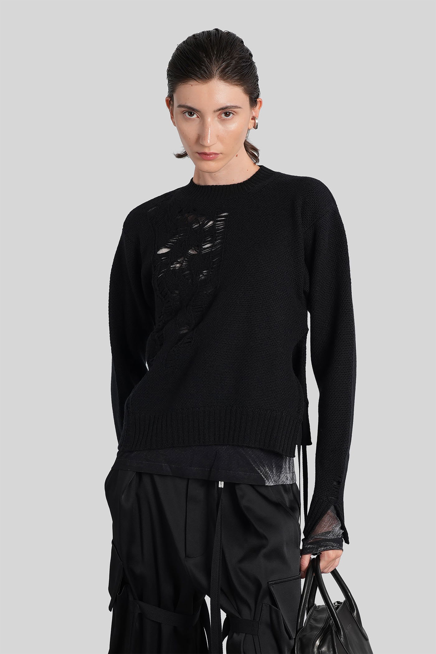 Ann Demeulemeester Gabriela Knitwear In Black Wool In Black