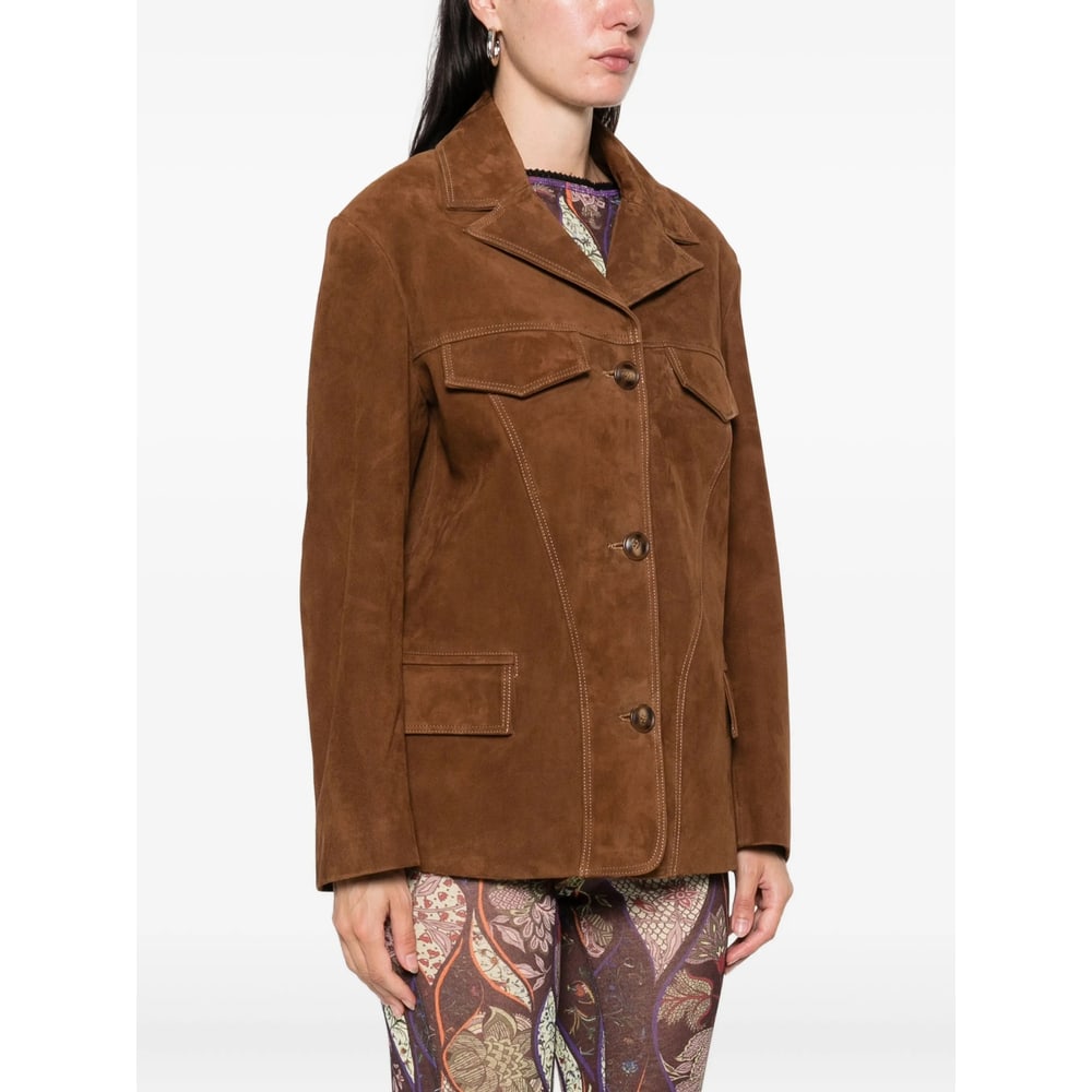 Siedres Button-up Flap-pockets Jacket In Brown
