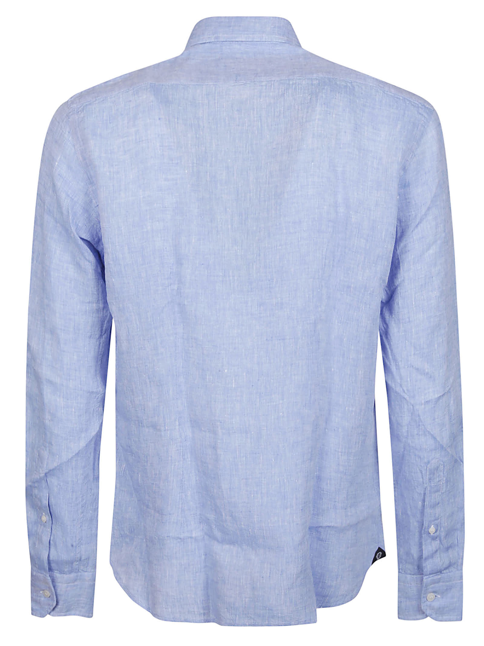 Shop Orian Long Sleeve Slim Shirt In Azzurro