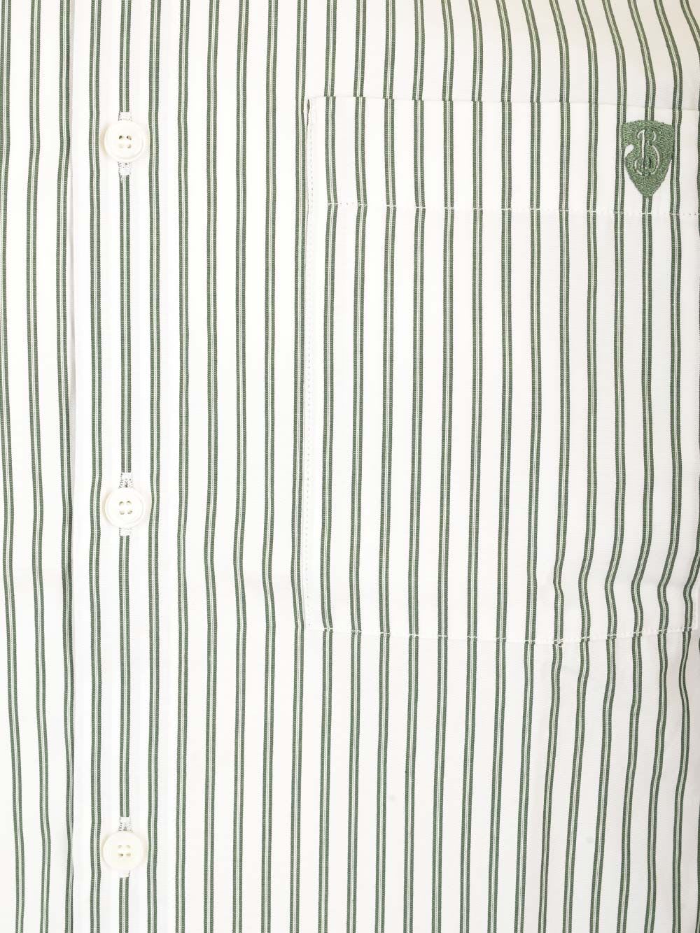 Burberry Shirt Striped Pattern Collar Button-down In Coniferchalk