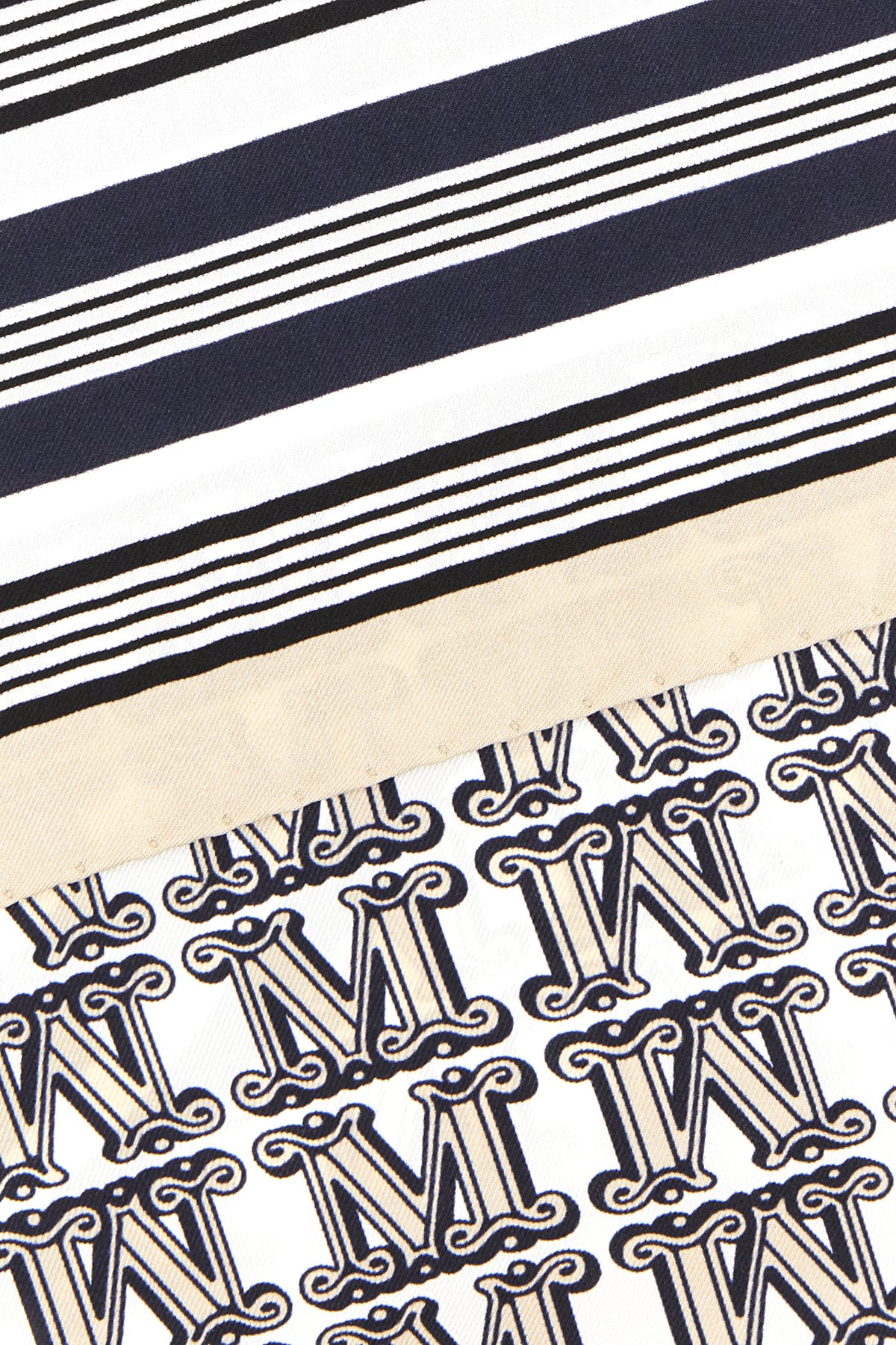 Max Mara Anchor Motif Silk Foulard In Bluette