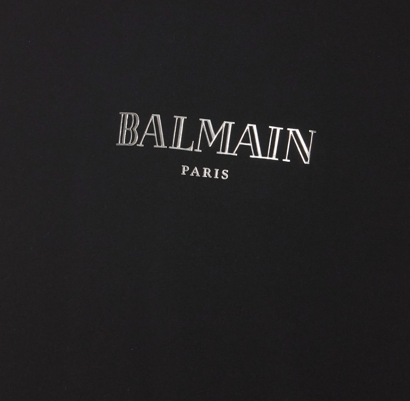 Shop Balmain Logo T-shirt In Black