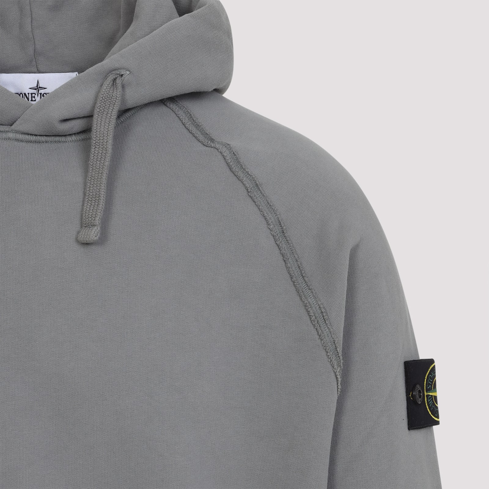 Stone Island Relaxed-fit Hooded Sweatshirt With Distinctive Patch In Gray