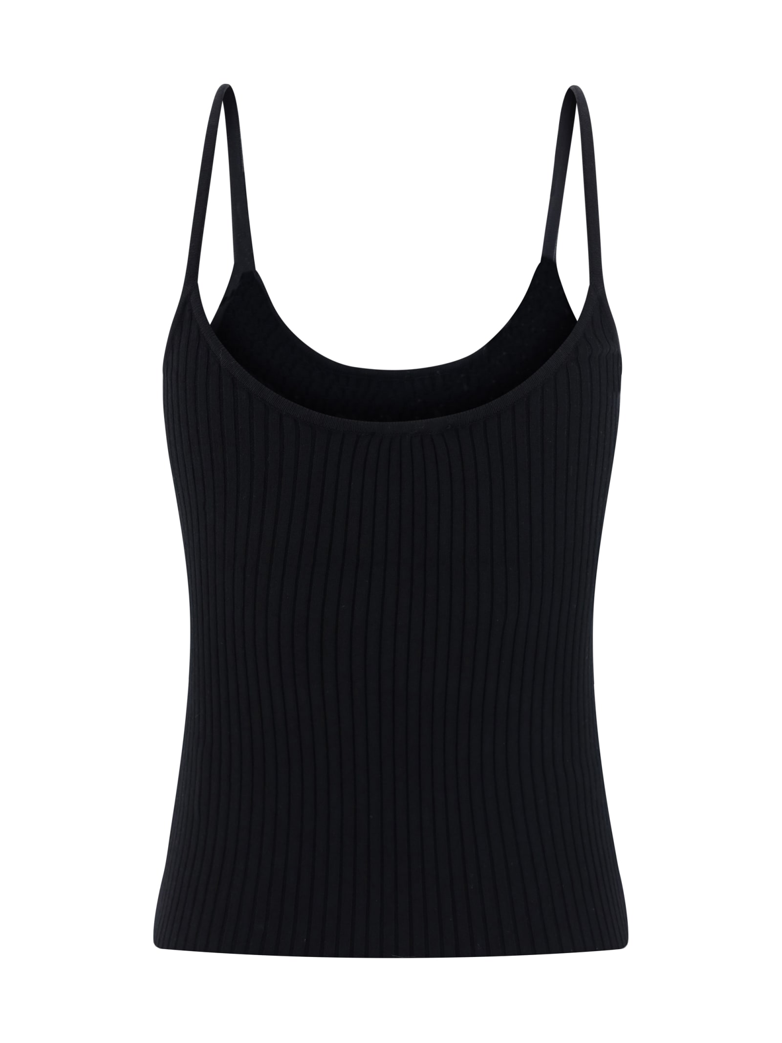 Shop Courrèges Reedition Rib Knit Top In Black