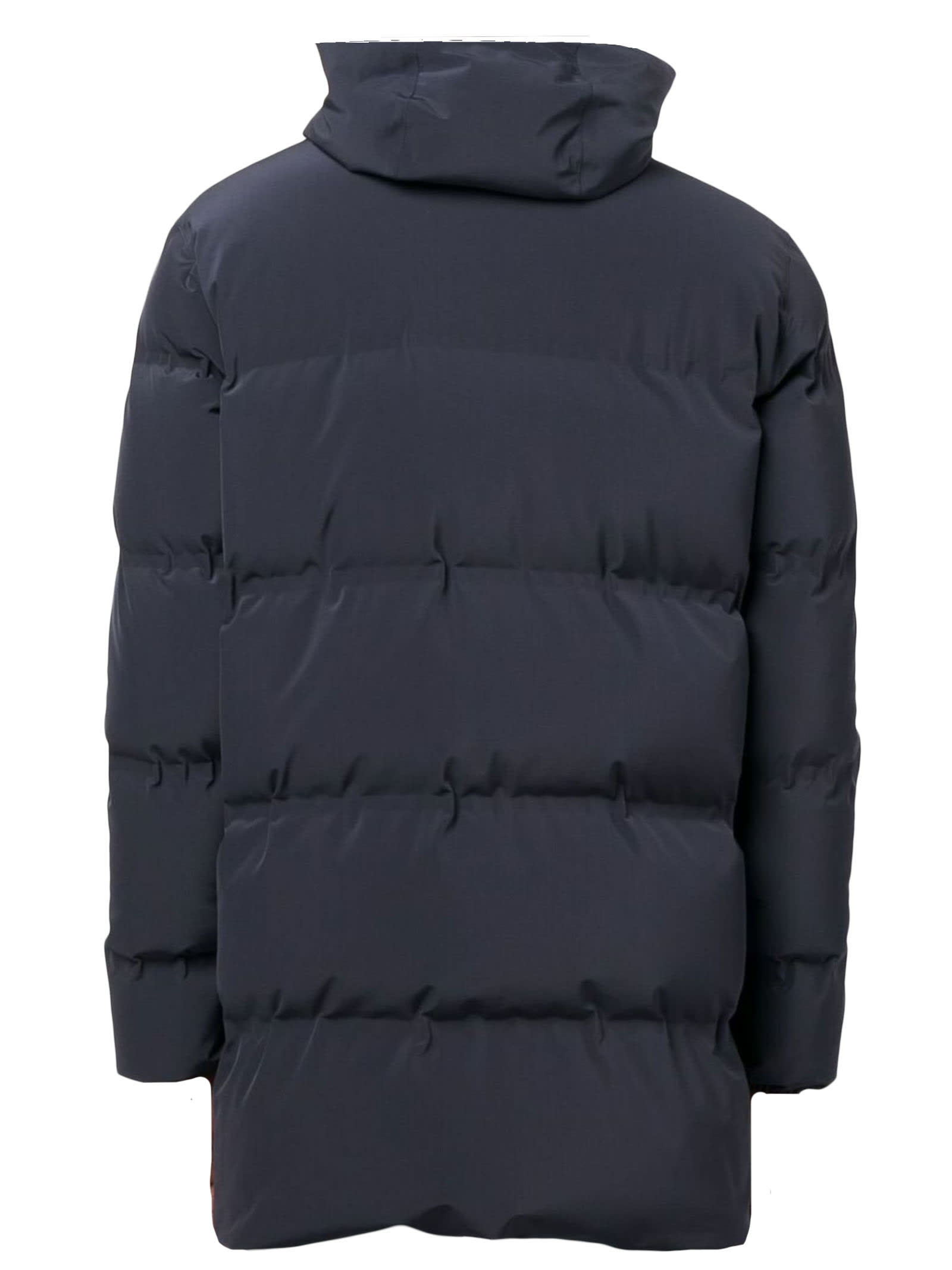 Shop Herno Midnight Blue Feather Down Coat