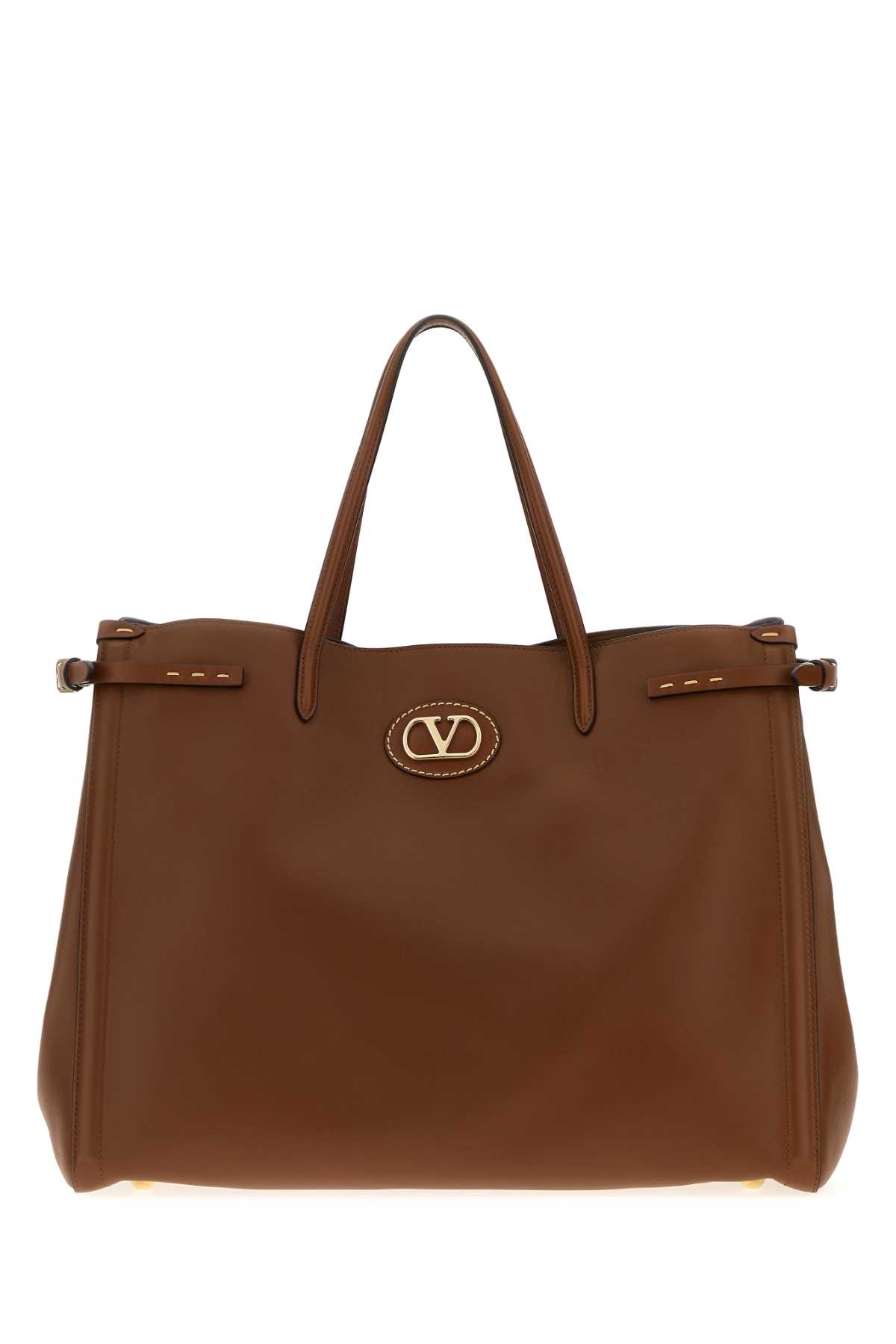 Valentino Borsa Shopping Antibes Media In Pelle Marrone Donna In Brown