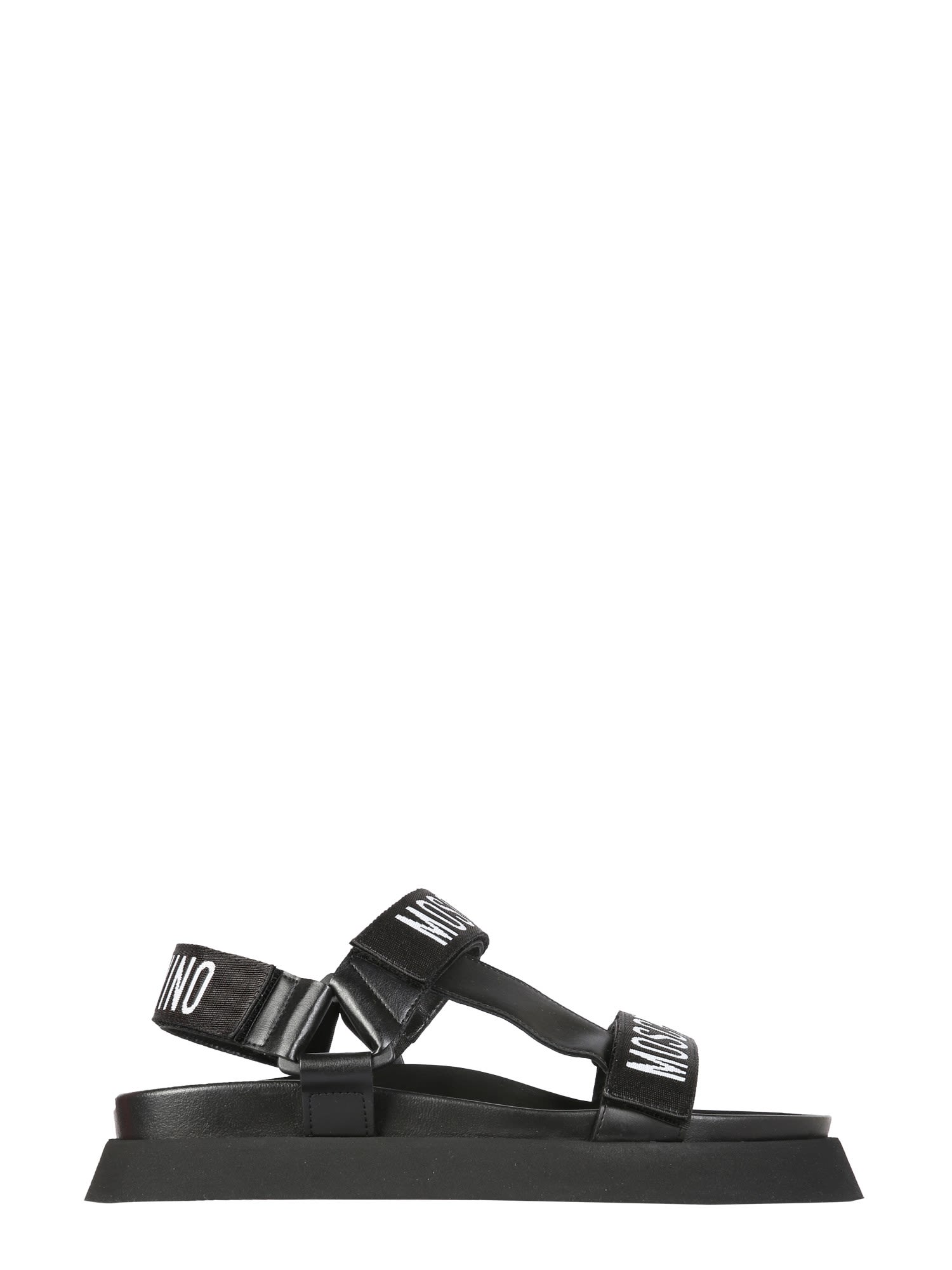 MOSCHINO SANDALS WITH LOGO TAPE,11771270