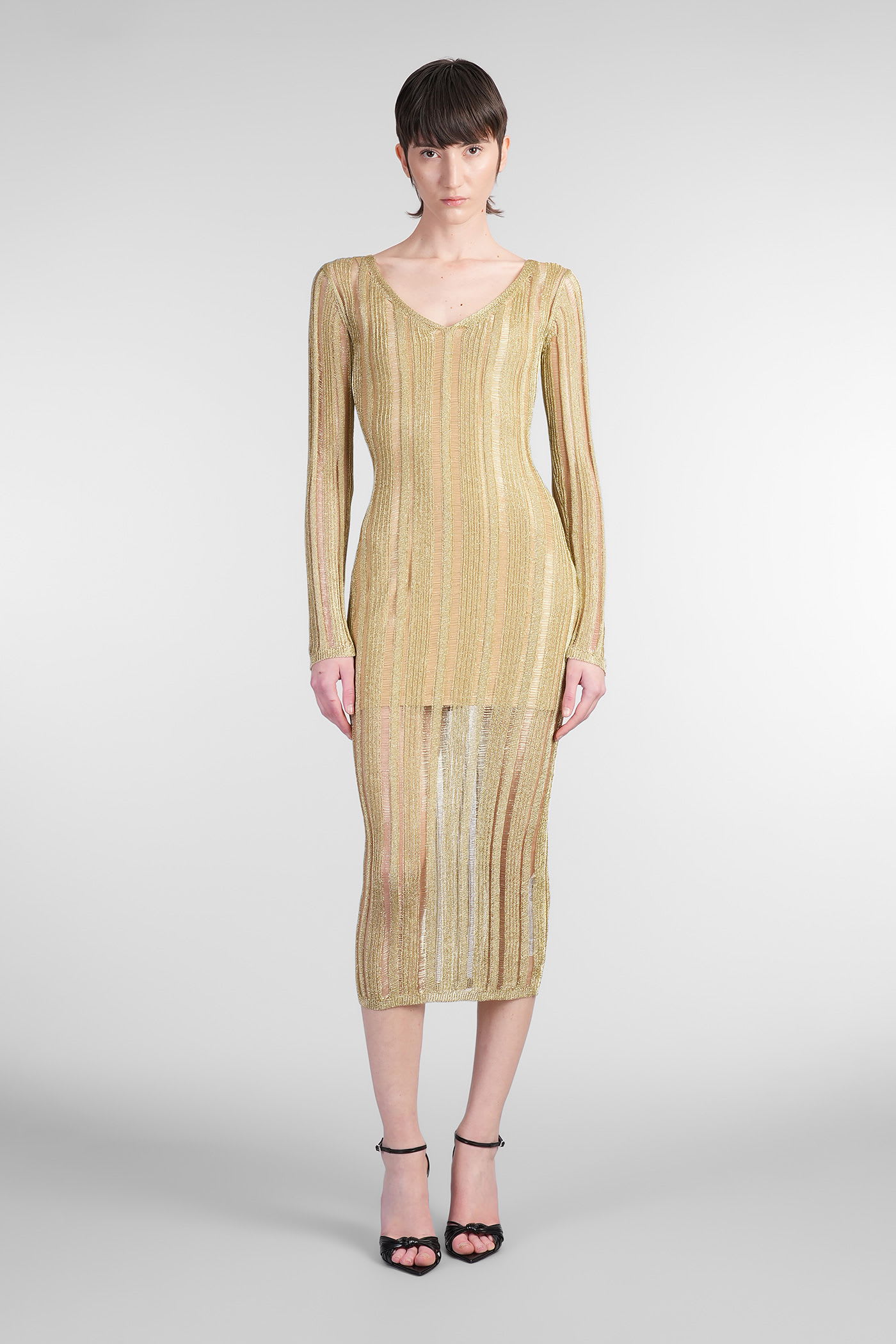 Cult Gaia Espen In Gold Viscose In Neutral