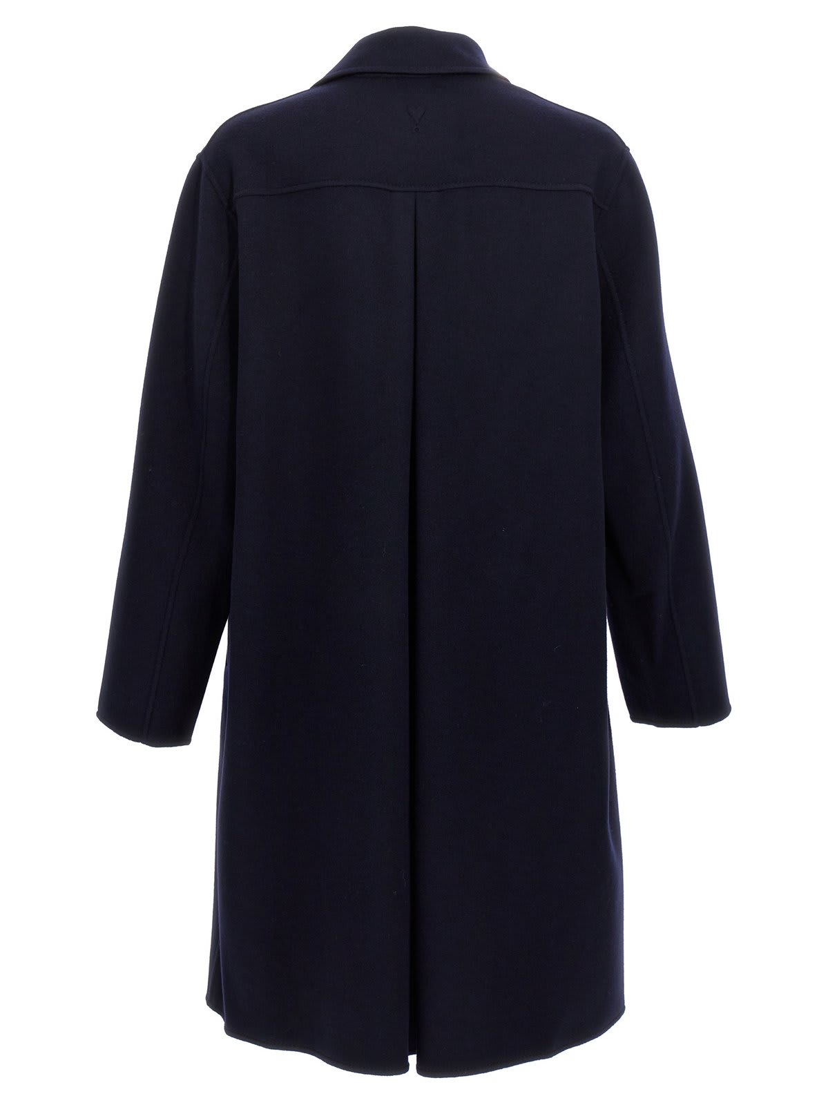 Shop Ami Alexandre Mattiussi Paris Single-breasted Coat In Navy