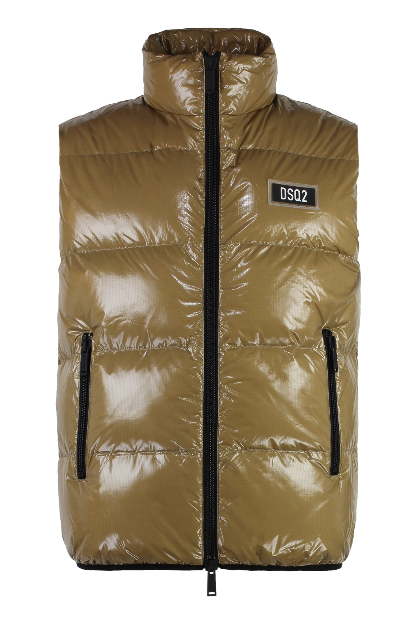 Shop Dsquared2 Full Zip Field Vest In Brown