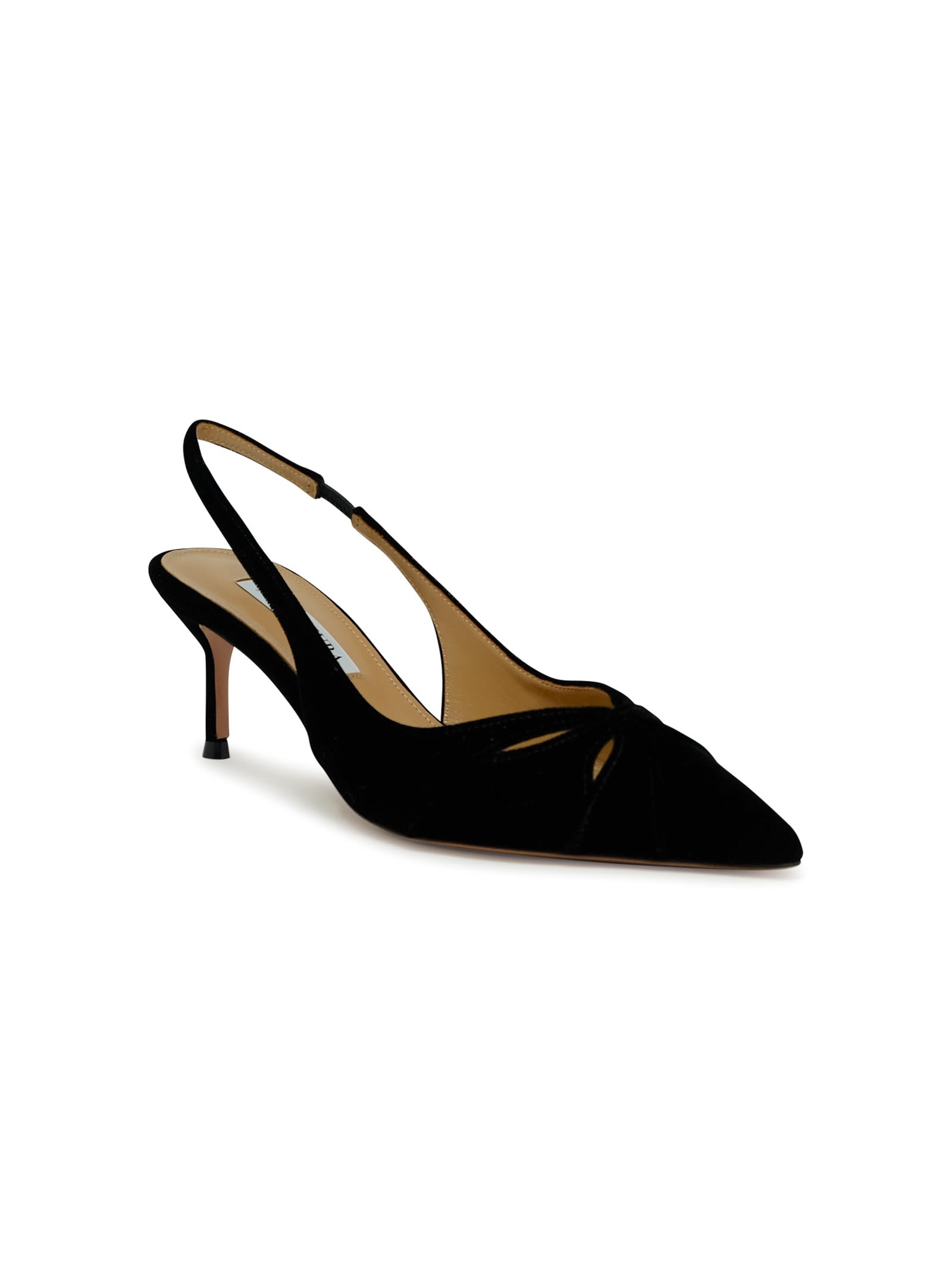 Aquazzura Moves 65 Suede Slingback Sandals In Black