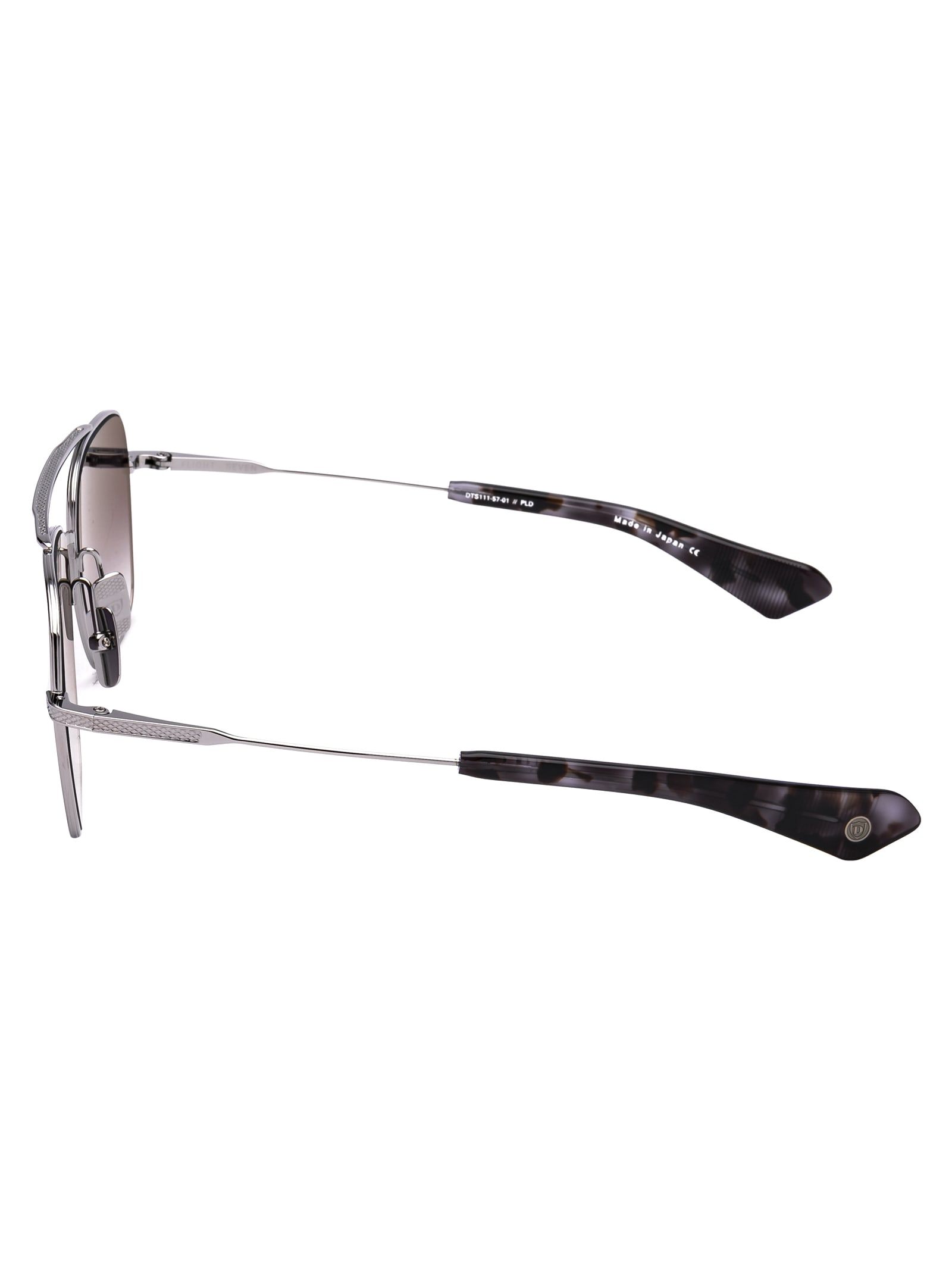 Shop Dita Flight-seven Sunglasses In Black Palladium W/ Dark Grey To Clear - Ar