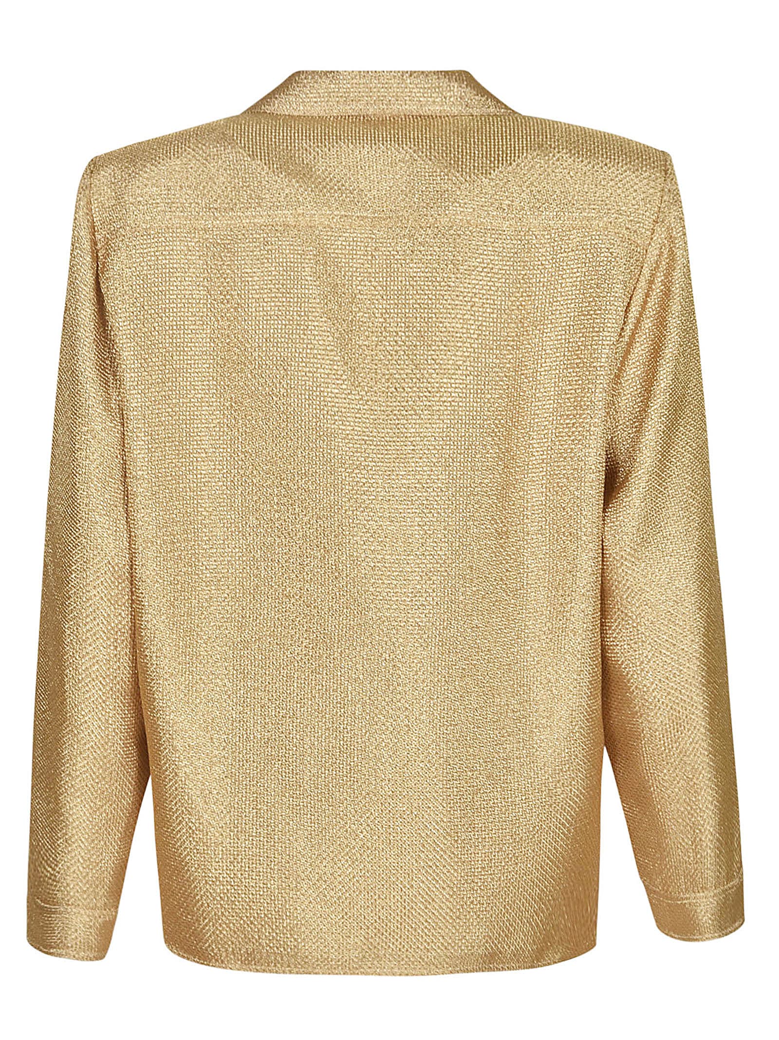 Shop Blazé Milano Double-breasted Fitted Blazer In Gold