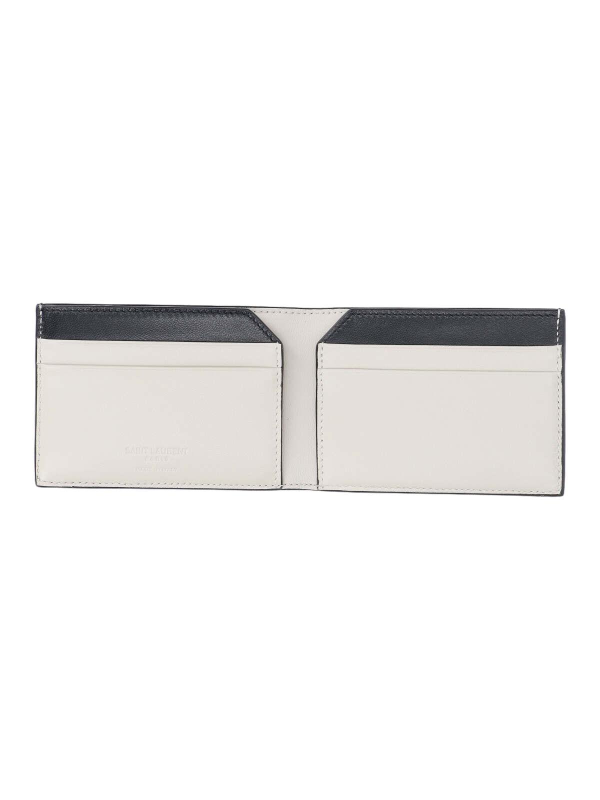 Shop Saint Laurent Paris Bi-fold Card Holder In Nero Crema Soft