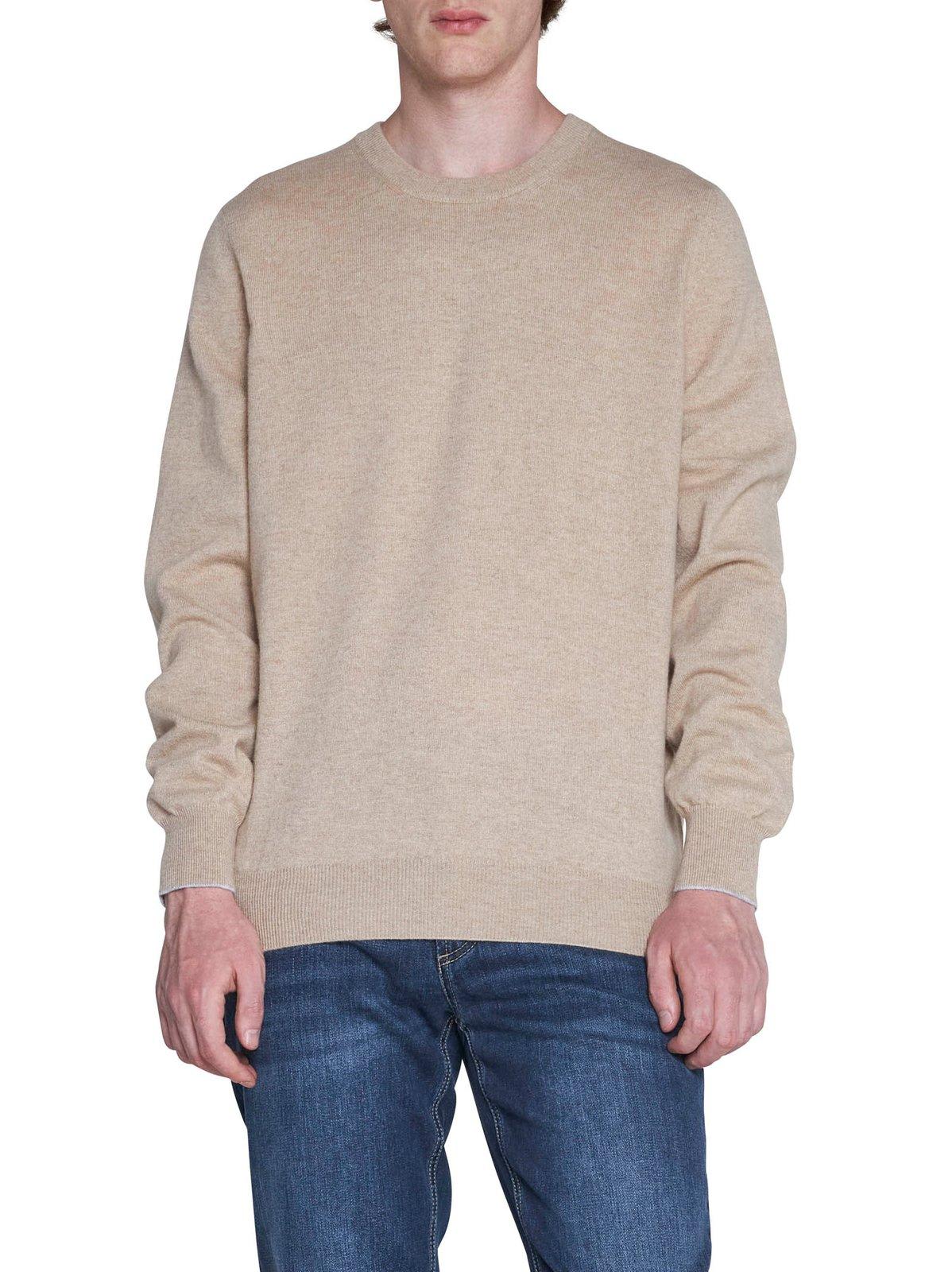 Shop Brunello Cucinelli Crewneck Long-sleeved Jumper In Neutrals