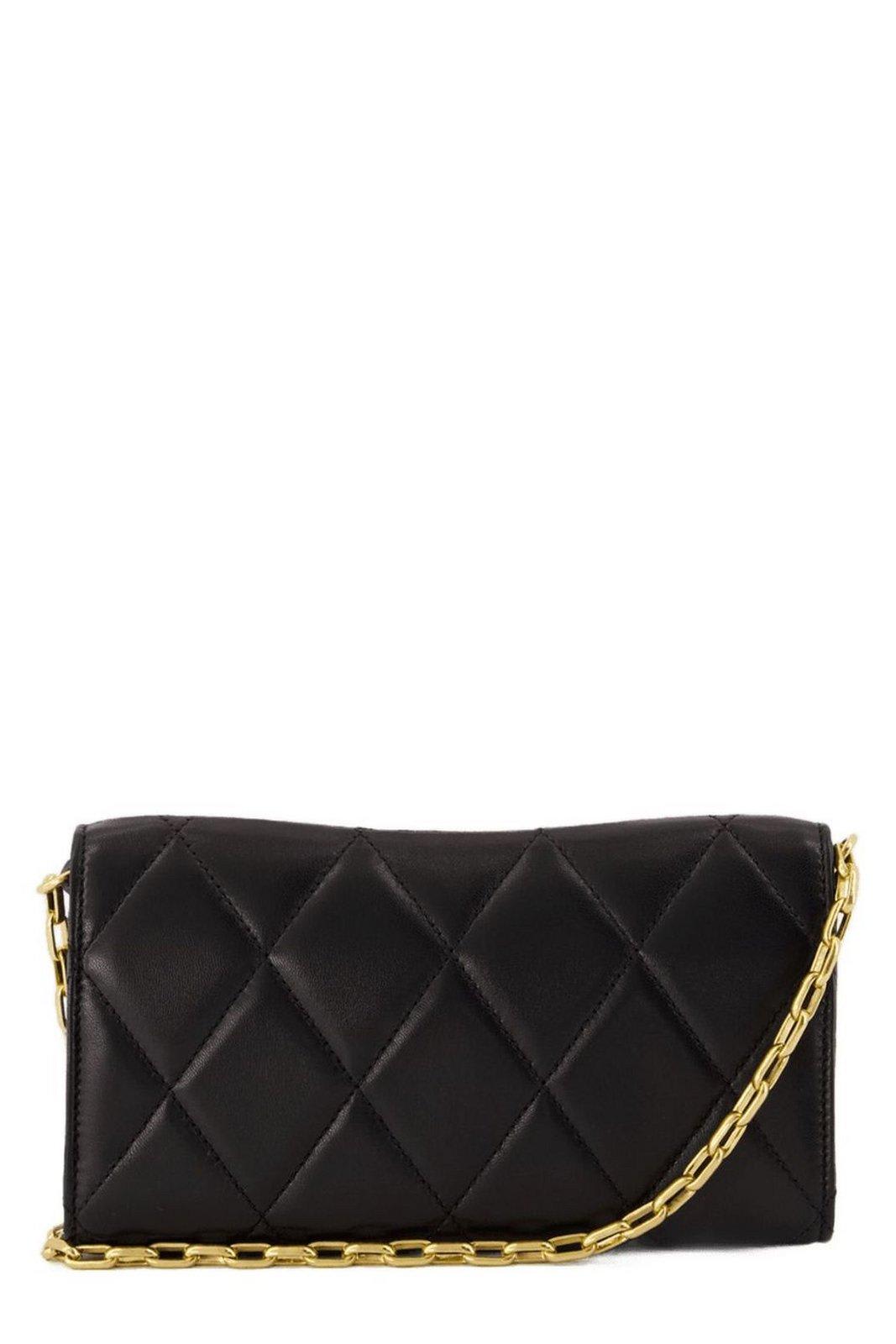 Burberry Rocking Horse Chain Strap Wallet In Black