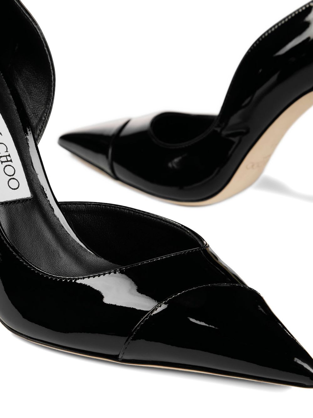Jimmy Choo Brigitte Black Pumps With Thin Heel In Shiny Leather Woman