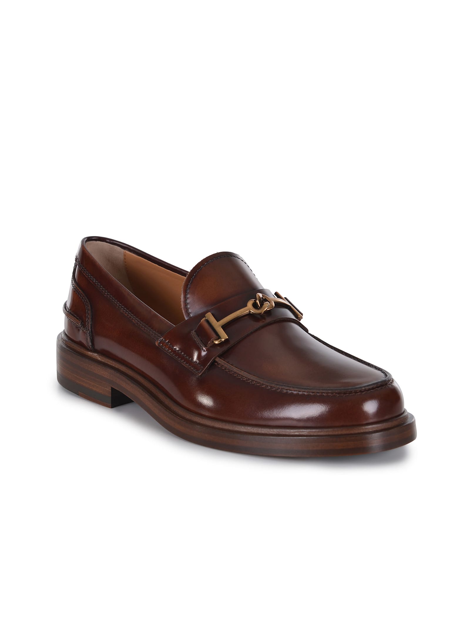 Shop Tod's Leather Loafer In Cuoio Scuro