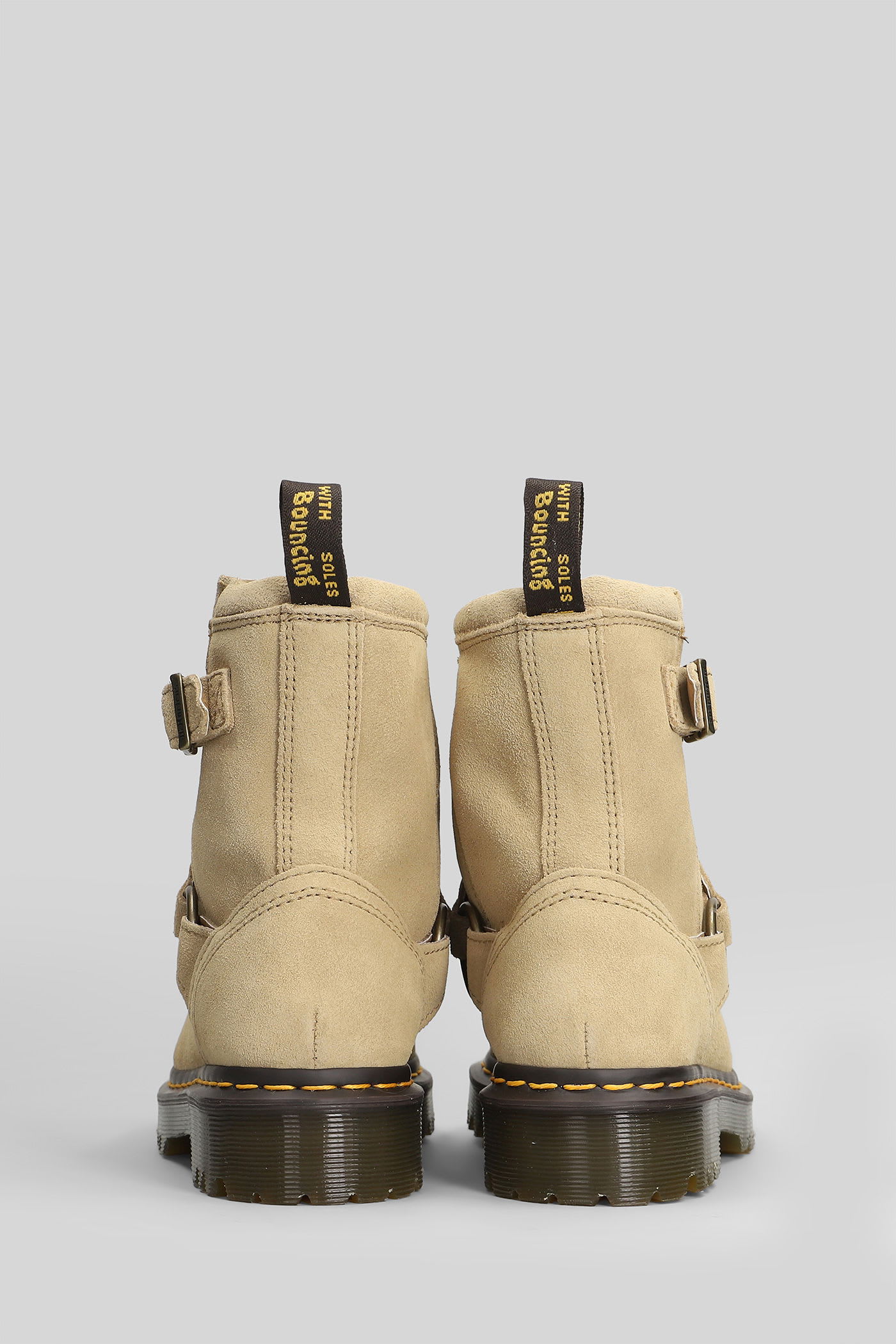 Dr. Martens Anistone Hrns Low Heels Ankle Boots In Beige Suede In Neutral